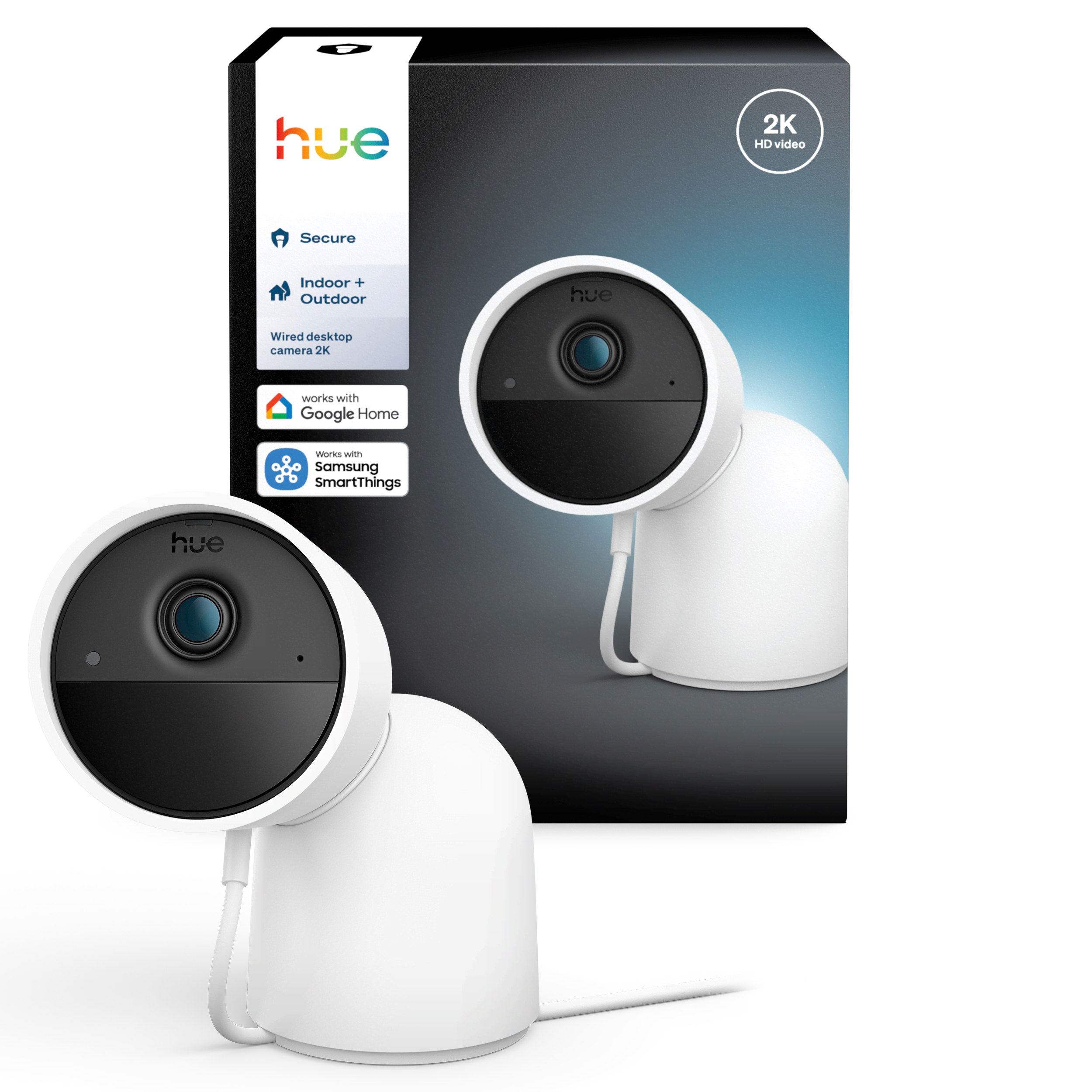 Philips Hue Secure 2K kablet kamera med bordholder - hvid Smart Home 929004258604