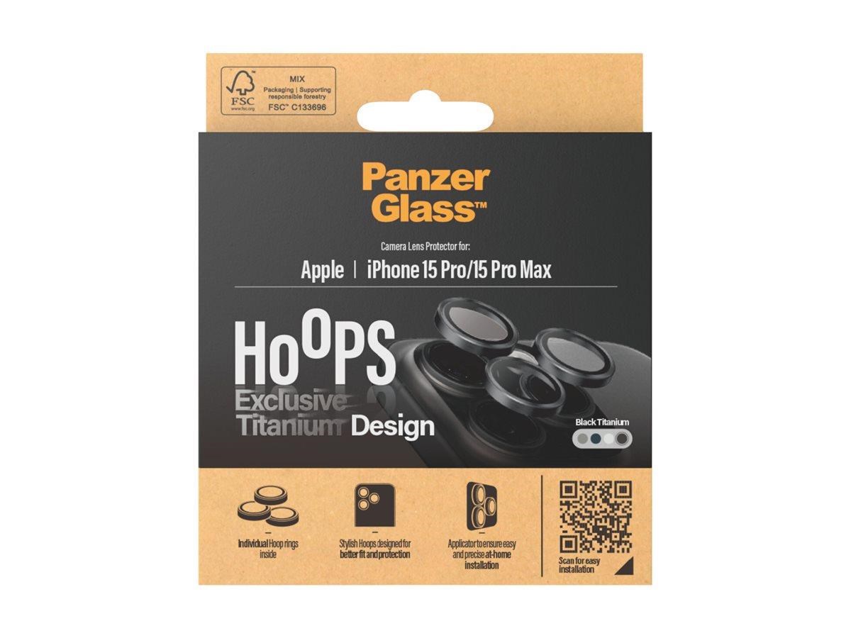 PanzerGlass Hoops Titanium Camera Lens Protector Black iPhone 15 Pro | 15 Pro Max