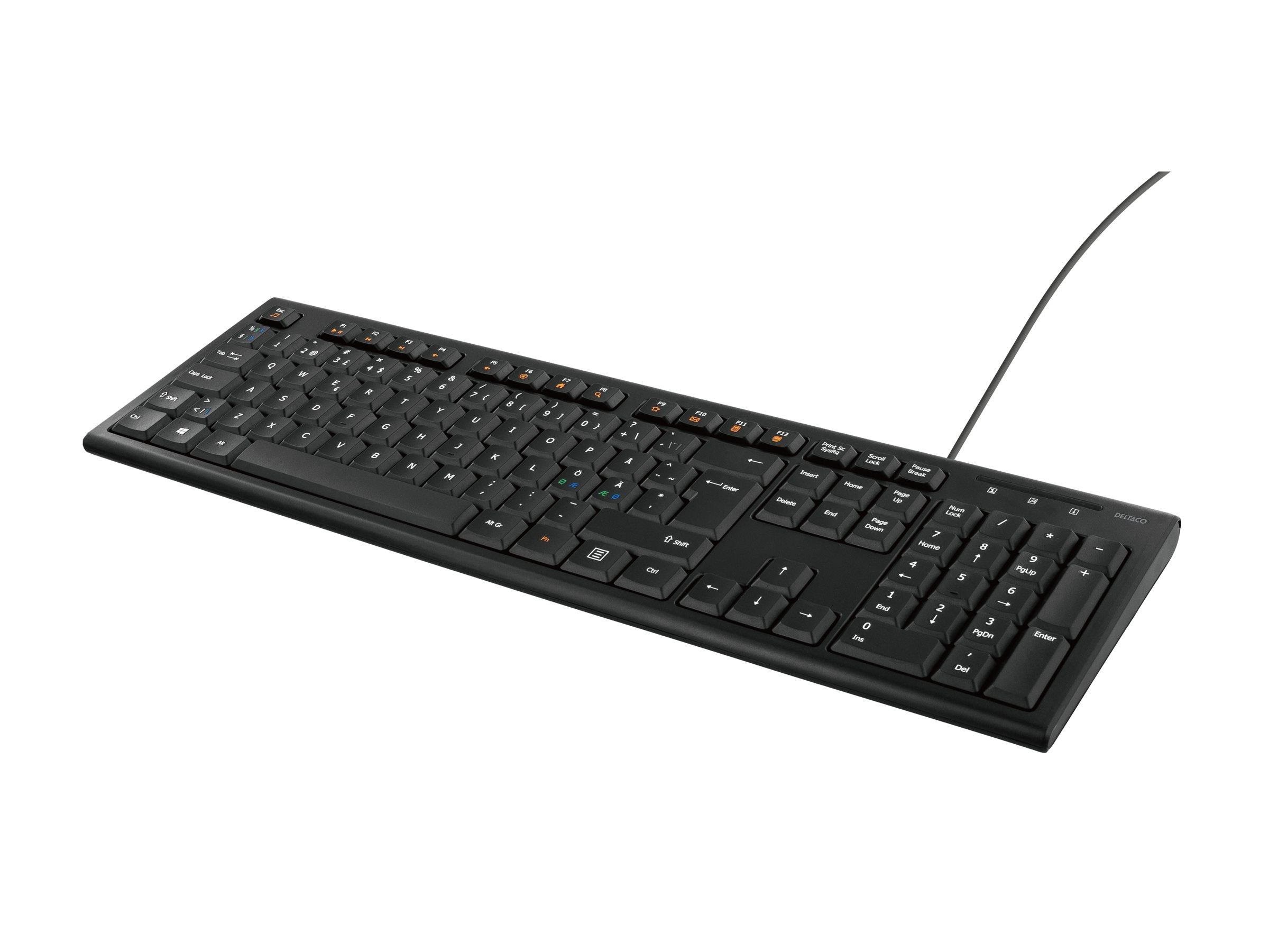 Deltaco TB-626-C - keyboard full size - QWERTY - Nordic - black Input Device - Tastatur - Nordisk - Sort Tastatur