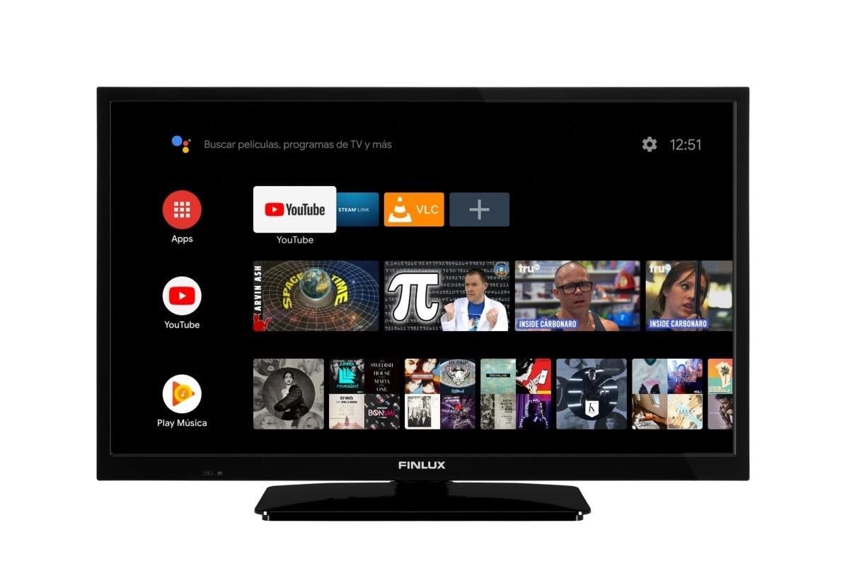 FINLUX 24" Fladskærms TV LED 24FHAJ9060 - Android TV Fjernsyn Sort 24-FHAJ-9060
