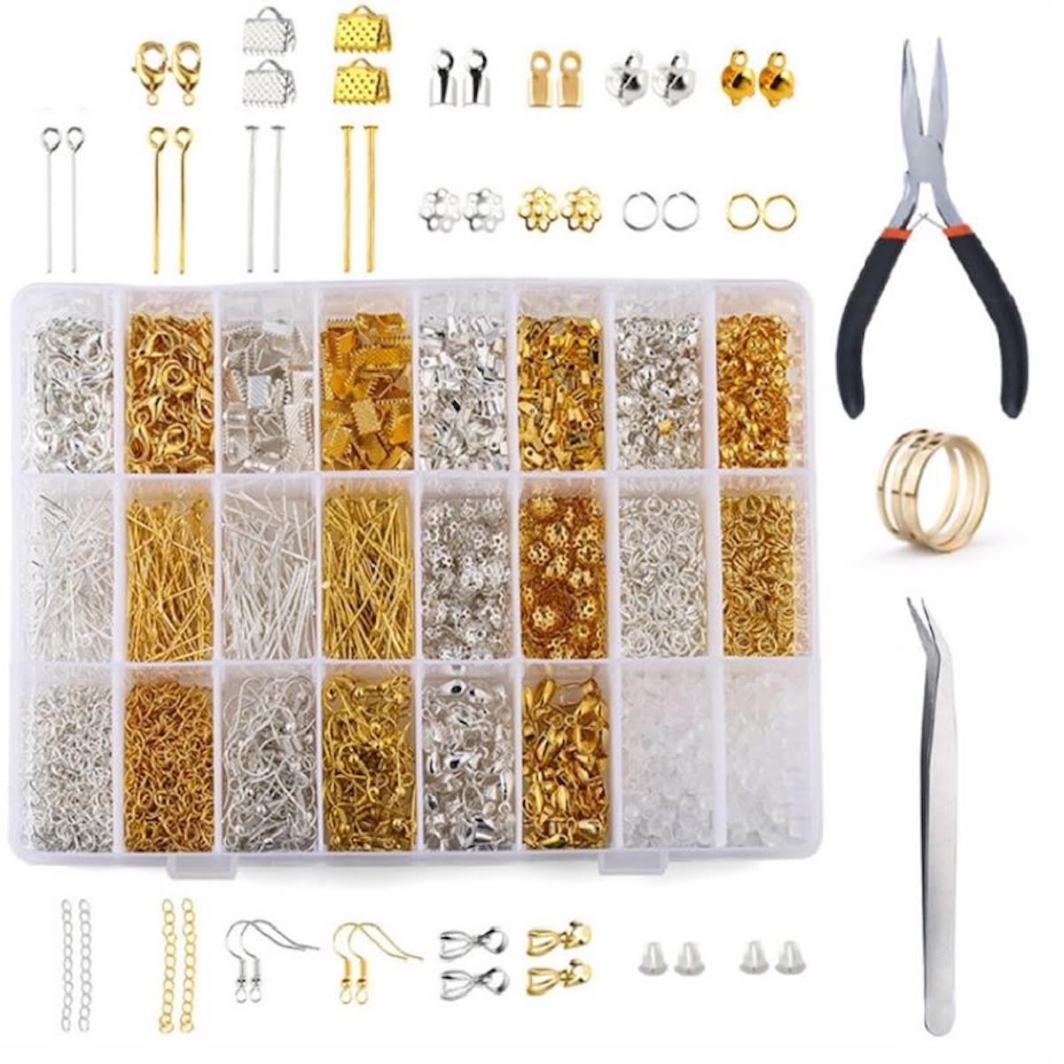 Pro Metal Smykkesæt - Metal Perler - 1200 stk Hobby Artikler 7110-metallic