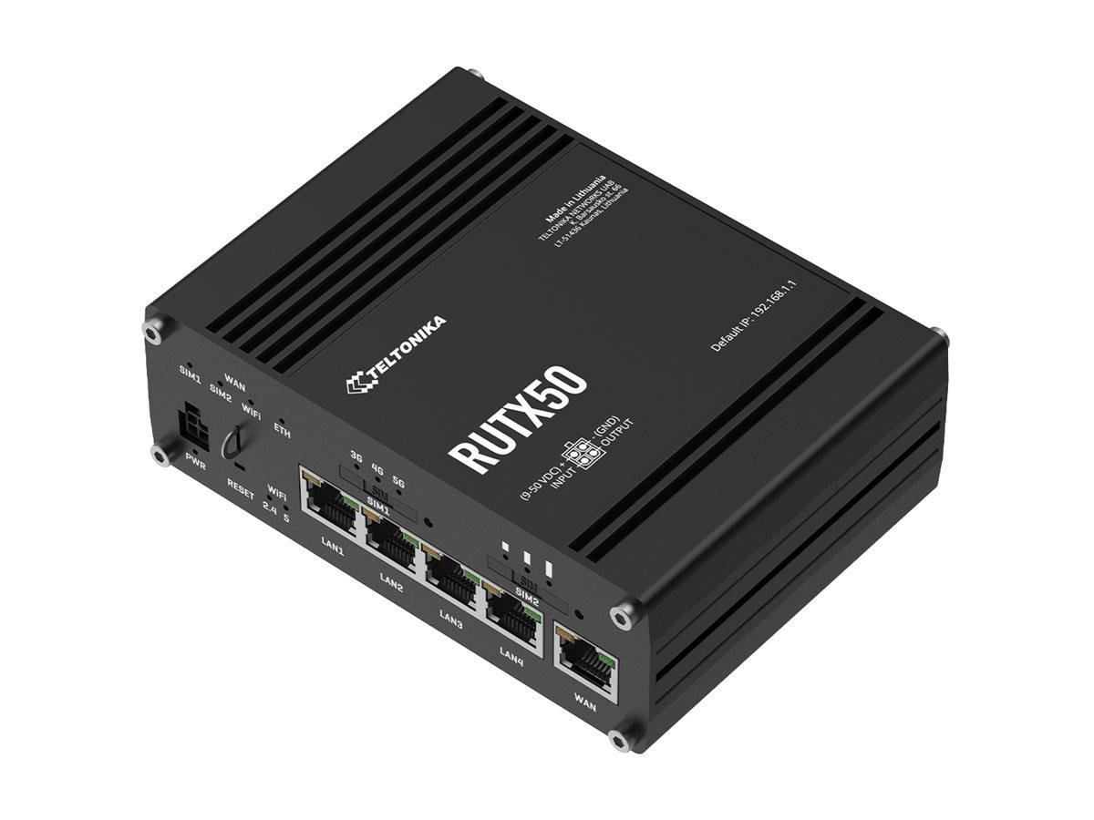 Teltonika RUTX50 Industrial 5G Router (RUTX50320000 / Standard package with EU PSU) - Wireless router 802.11a/b/g/n/Wi-Fi 5 Wave 2