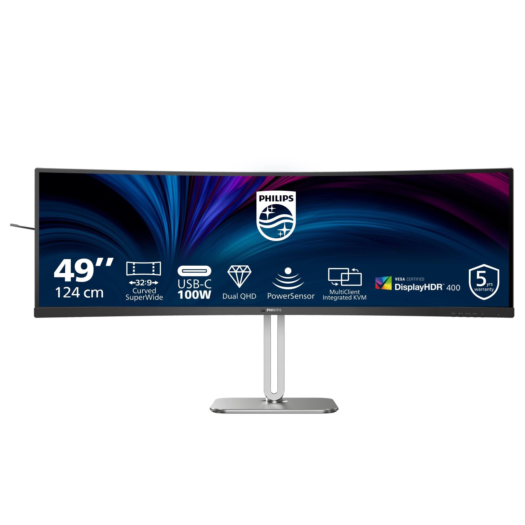 49" Philips 49B2U5900C - 5120x1440 - 75Hz - VA - 100W USB-C - KVM switch