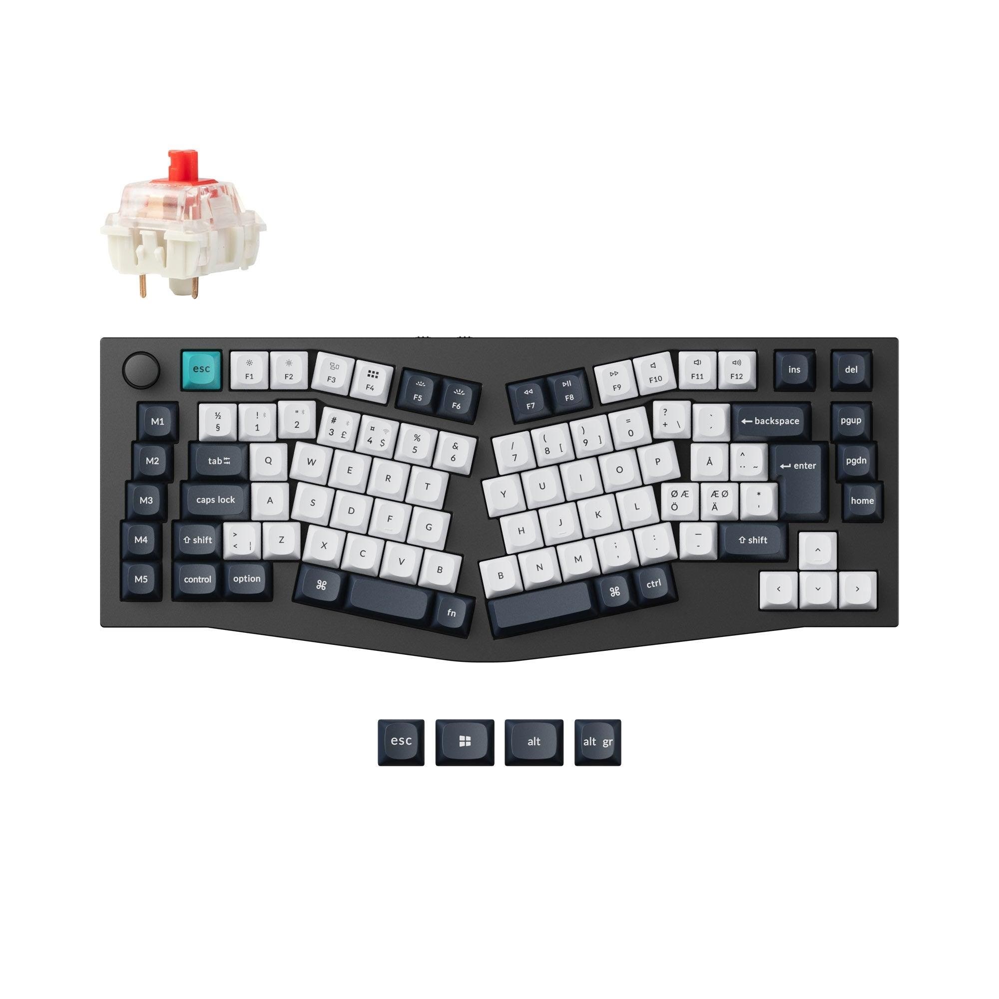 Keychron Q10 MAX 75% (Alice Layout) - Gateron Jupiter Red - Gaming Tastatur - Uden Numpad - Nordisk - Blå