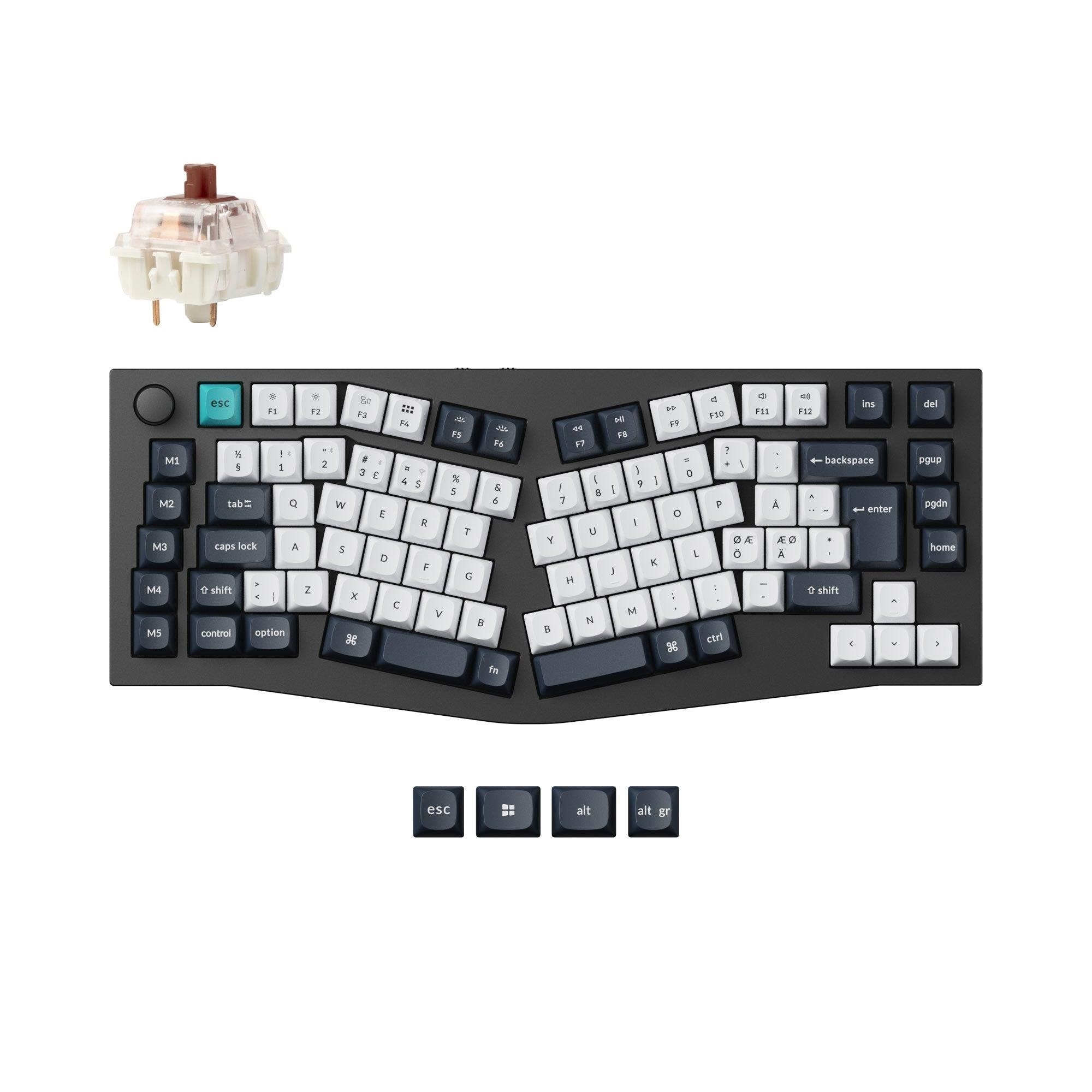 Keychron Q10 MAX 75% (Alice Layout) - Gateron Jupiter Brown - Gaming Tastatur - Uden Numpad - Nordisk - Blå Tastatur Q10M-M3-BO