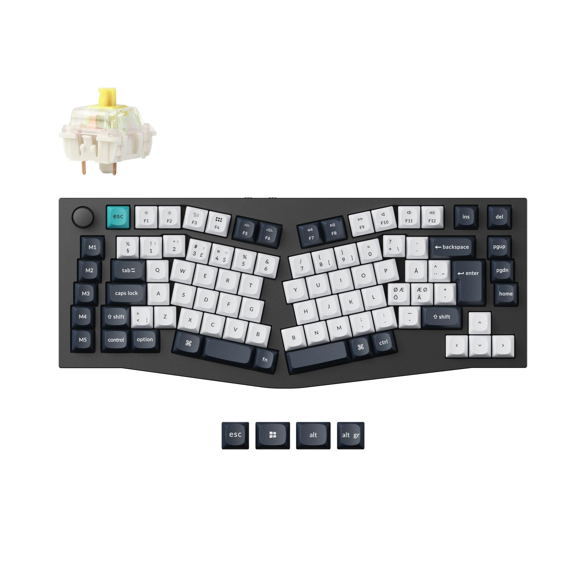 Keychron Q10 MAX 75% (Alice Layout) - Gateron Jupiter Banana - Gaming Tastatur - Uden Numpad - Nordisk - Blå