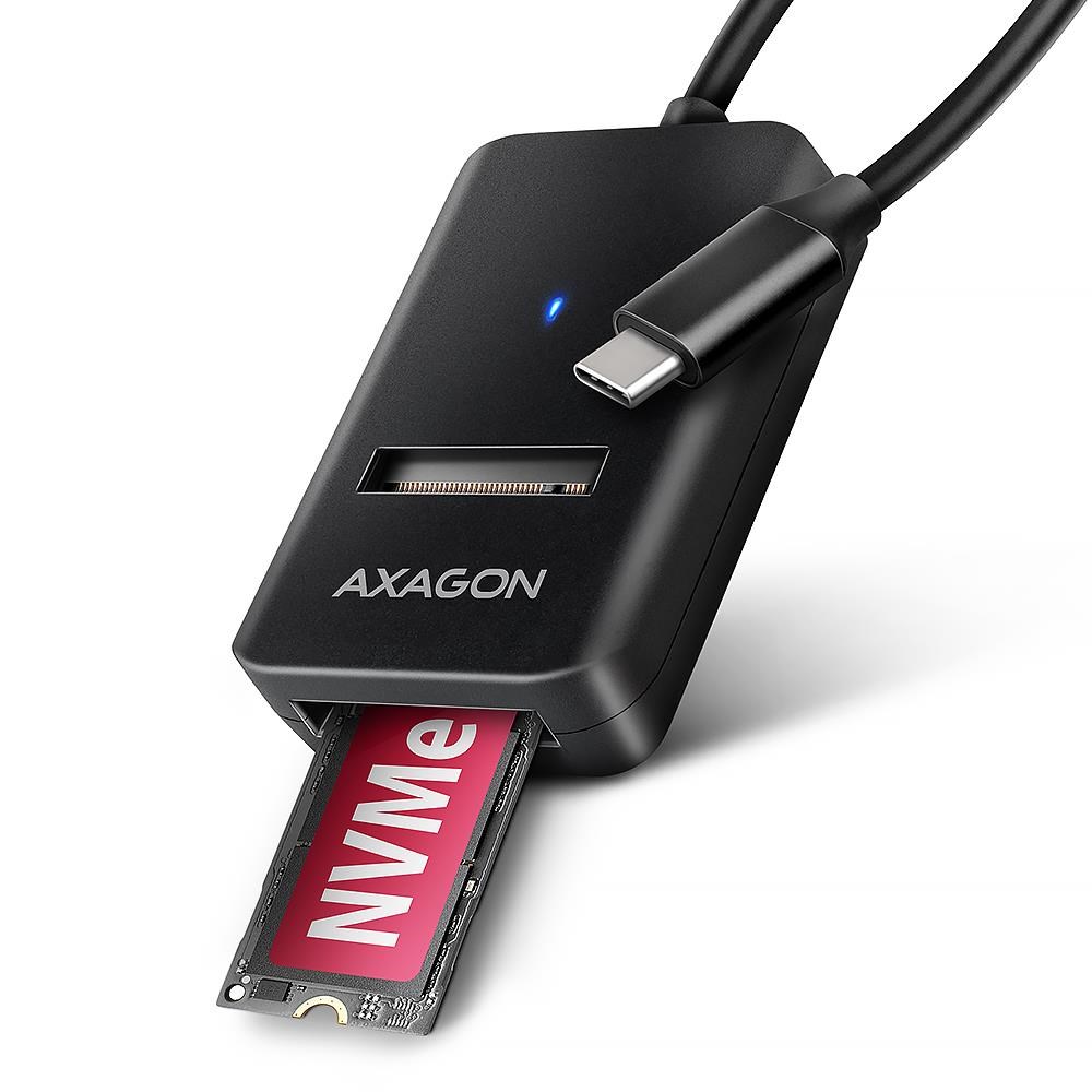 AXAGON USB-C 10 Gbps M.2-adapter til NVMe & SATA SSD Ssd Harddisk Sort ADM2-CM
