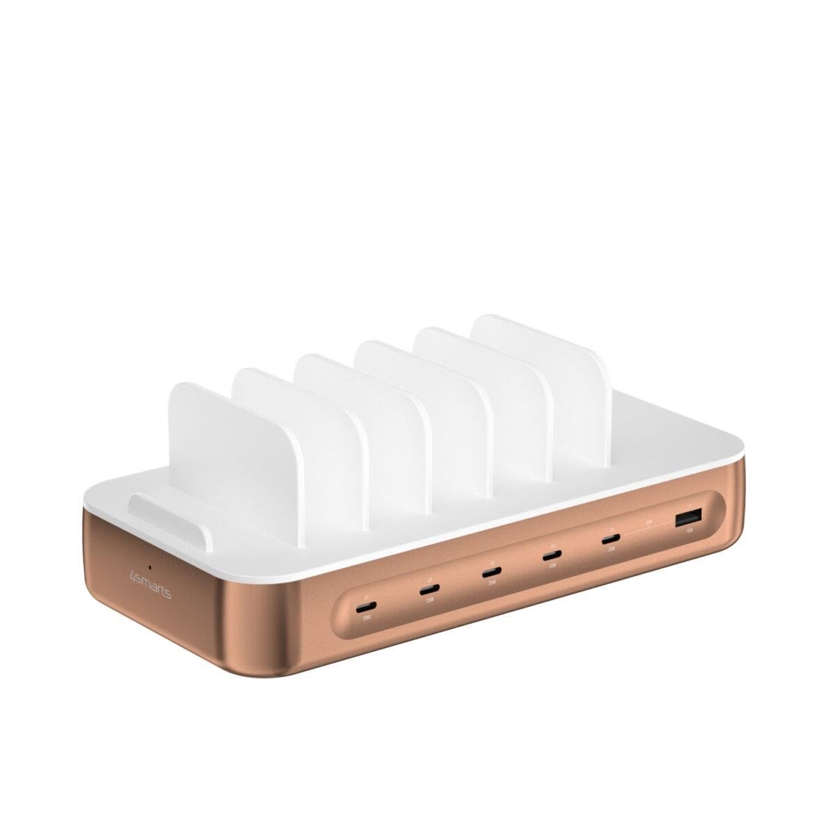 4smarts Charging station Team 100W 1x USB-A port 5x USB-C ports includes 6 cables copper