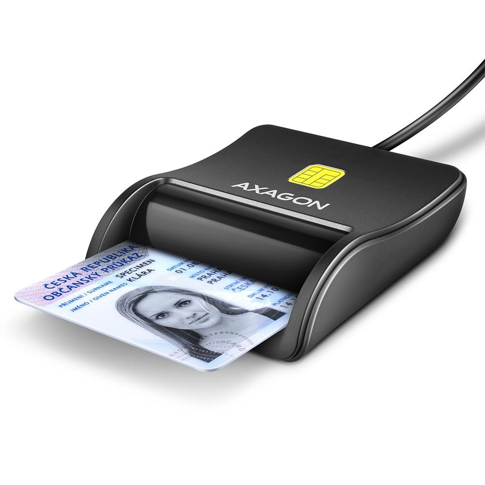 AXAGON USB-A Smart Card / ID Card FlatReader Kortlæser CRE-SM3N