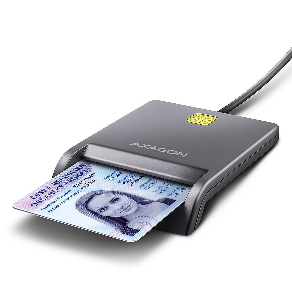 AXAGON USB-A Smart Card / ID Card FlatReader Kortlæser CRE-SM3T