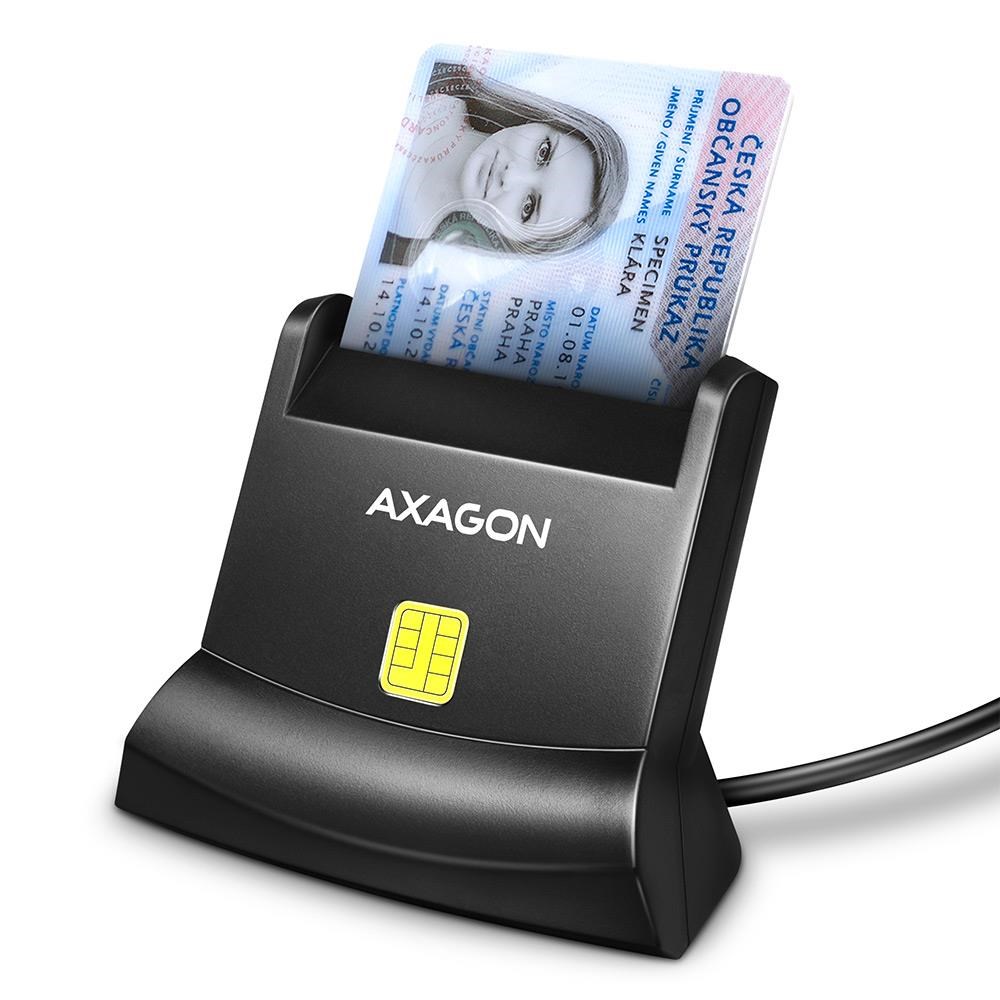 AXAGON USB-A smartkort- / ID-kort-stander/læser Kortlæser CRE-SM4N