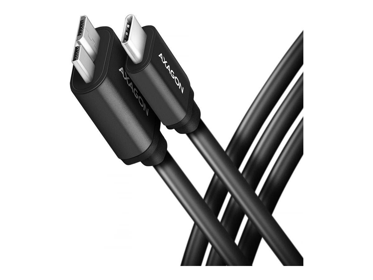 AXAGON BUMM3-CM10AB - USB-C-kabel - 24 pin USB-C til Micro-USB Type B Usb Kabel Sort