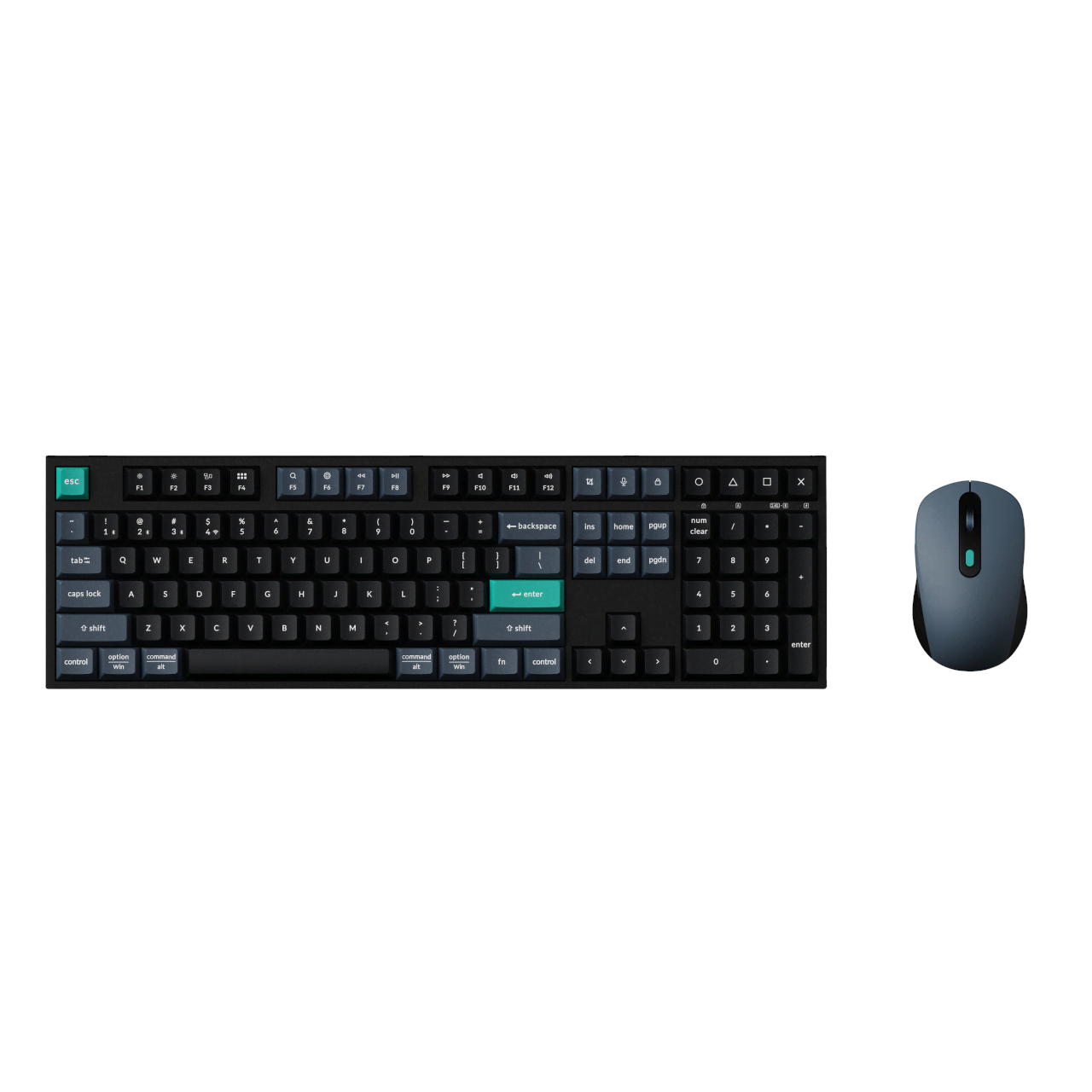 Keychron B36 & BM25 Keyboard & Mouse Wireless Combo - Tastatur & Mus sæt - Nordisk - Sort