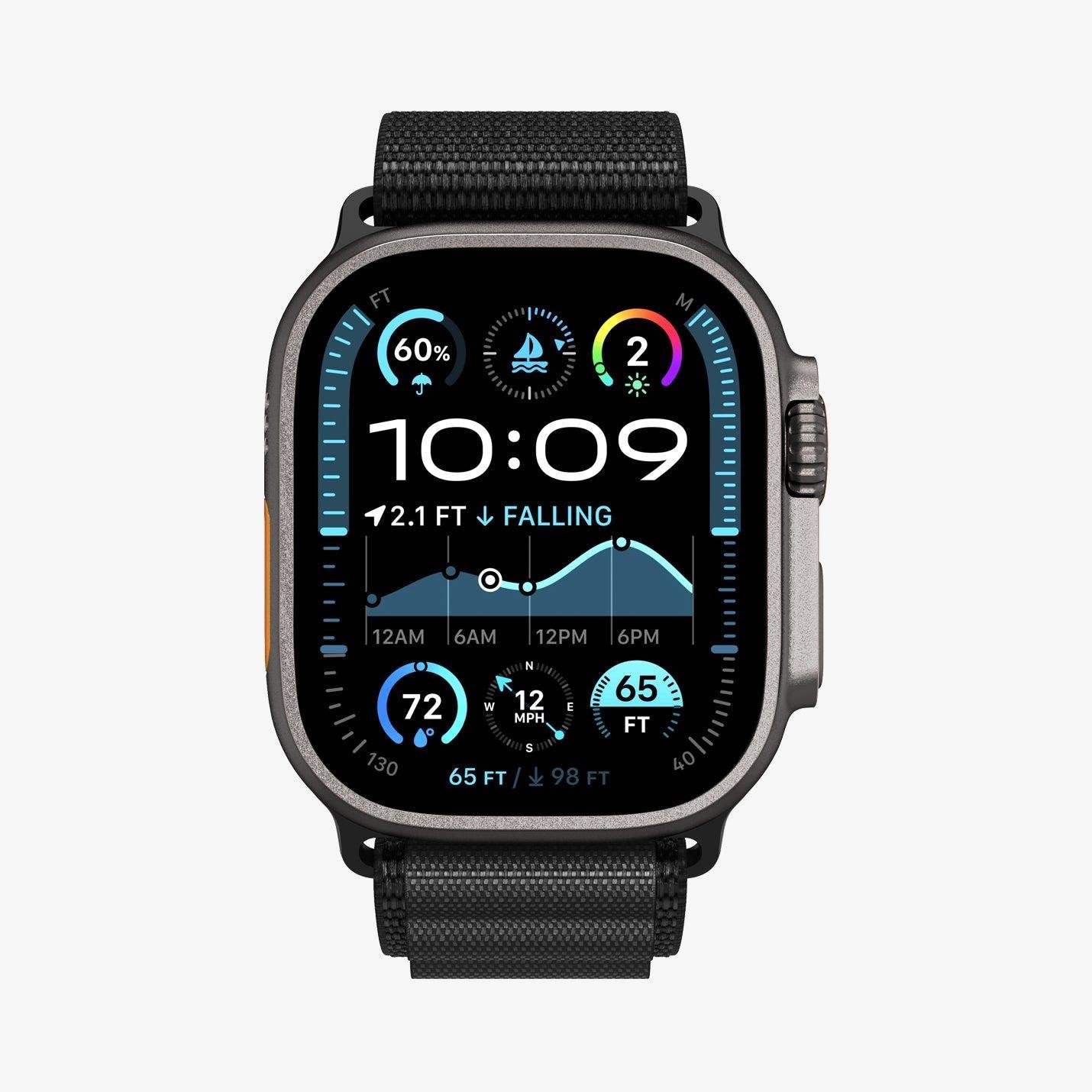 Spigen Fabric Band (hook) - black - Apple Watch 49mm/46mm/45mm/44mm Smartwatch Tilbehør AMP10144