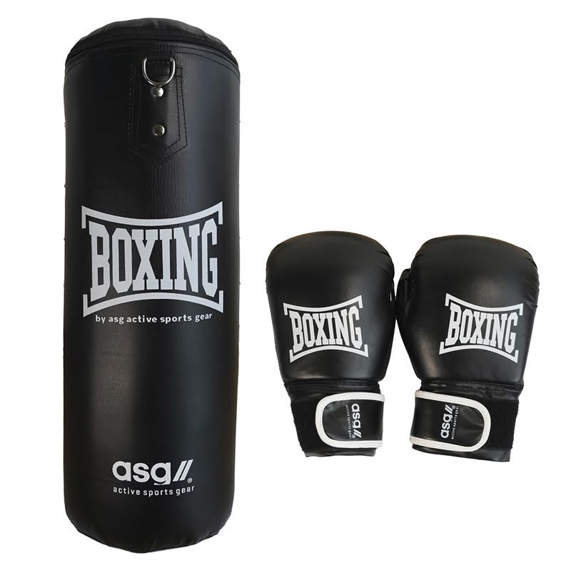 ASG Boksesæt Junior 18 kg. - Sort/Hvid Træningsudstyr ASG4451IONE SIZE