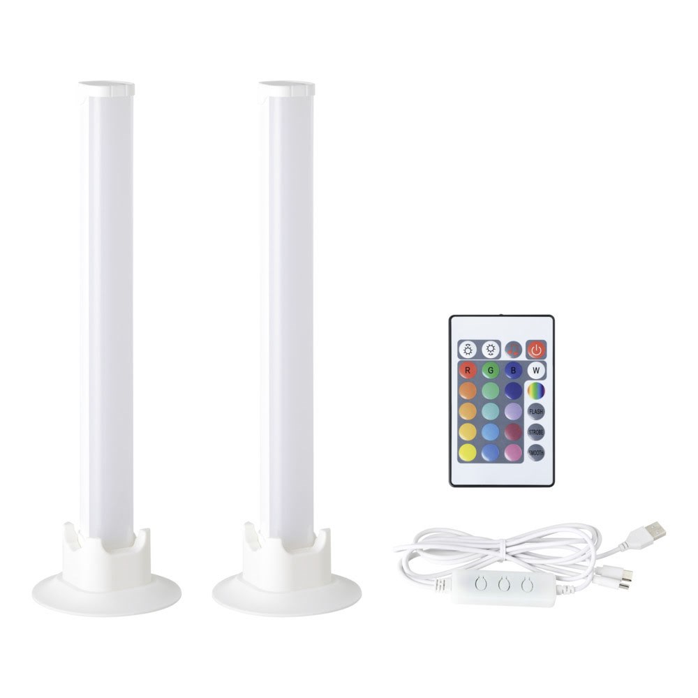 EGLO GAMER LIGHT Bordlampe Sæt - Hvid, 2x3,3W RGBW + 3000K Lampe 75957