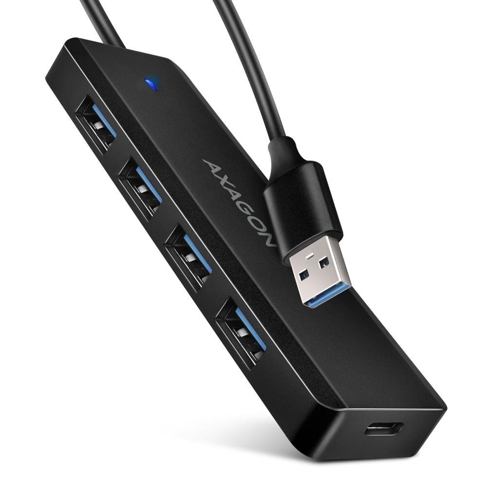 AXAGON SuperSpeed USB-A rejsehub USB hub - USB 3.2 - 4 ports - Sort Usb Hub HUE-C1A