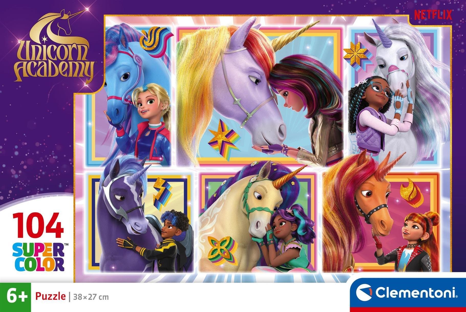 Clementoni Puzzle Unicorn Academy - 6 Portraits 104pcs. 2D Puslespil Puslespil 25094