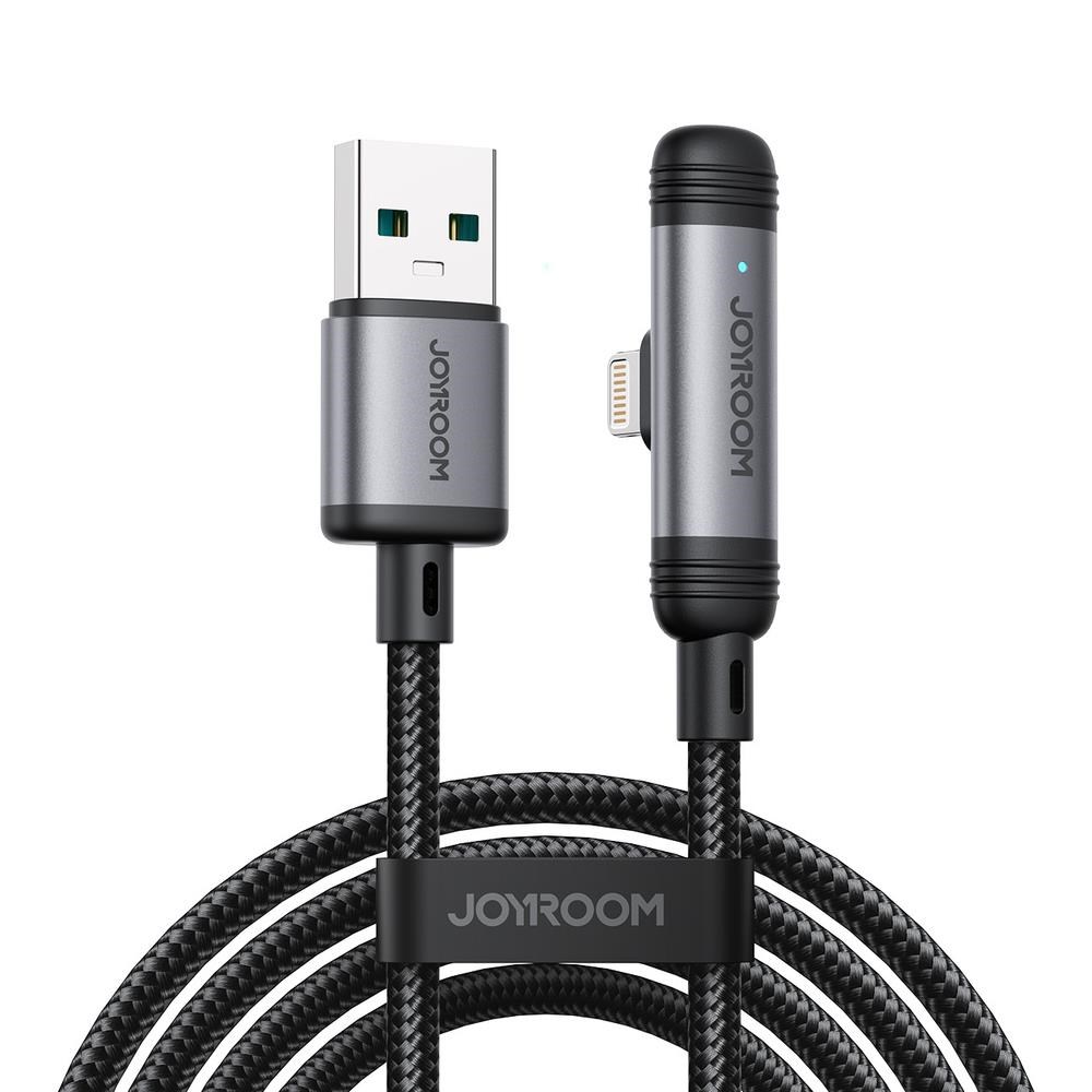Joyroom S-A56 EnjoyX Series 90° USB-A - Lightning 3A cable 1.2m - black Usb Kabel Sort S-A56_AL