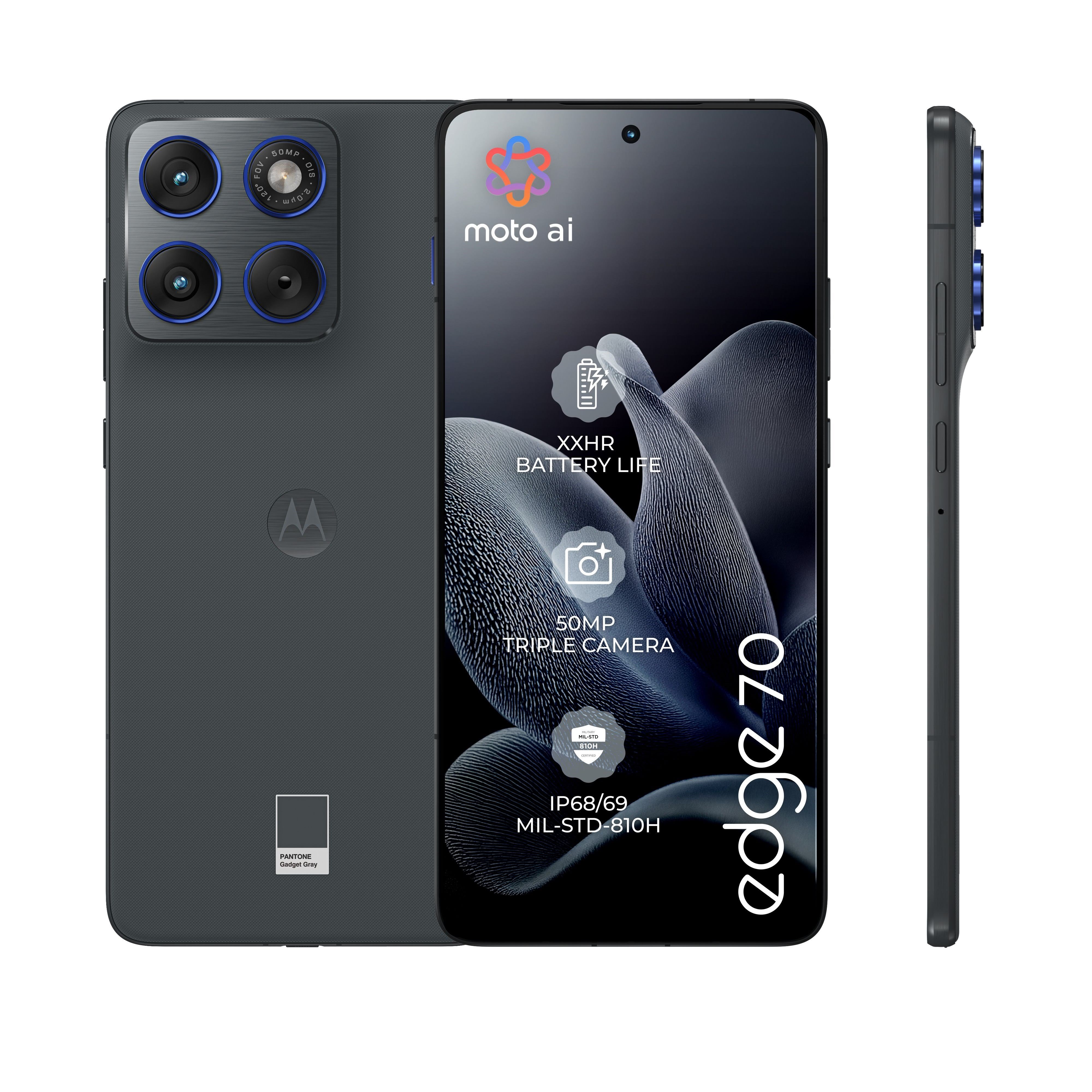 Motorola edge 70 512GB/12GB - PANTONE Gadget Grey Mobiltelefon Grå PBA50001SE