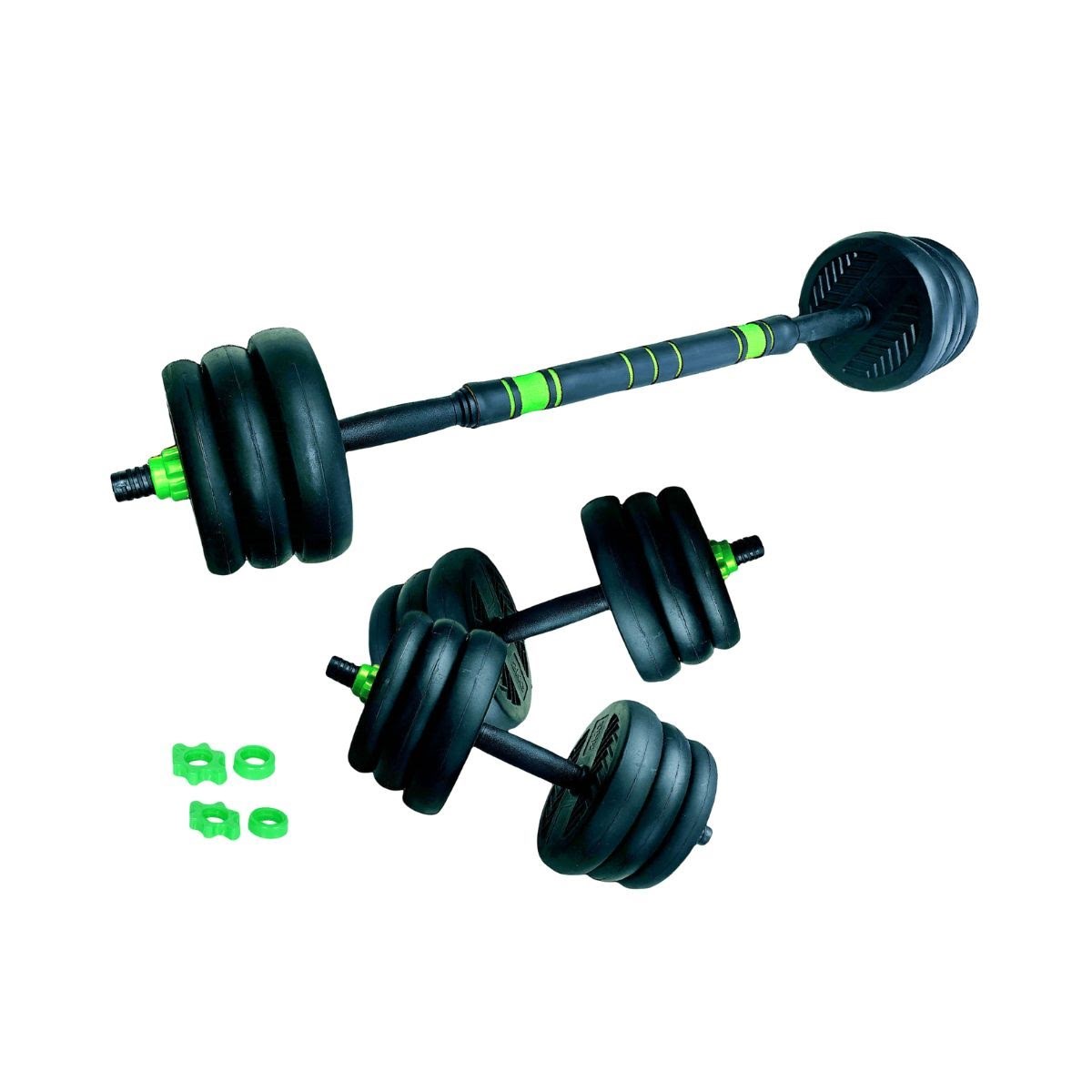 ASG 15 kg. Vægtsæt m. Runde skiver - Sort/Grøn Træningsudstyr ASG4469BL/GR