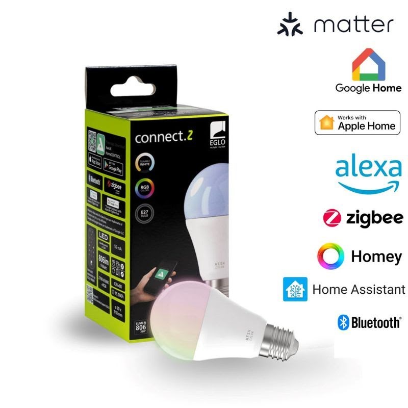 EGLO CONNECT.Z E27 A60 opal SMART pære M/FARVER(RGB) OG TUNABLE WHITE Smart Home 110396