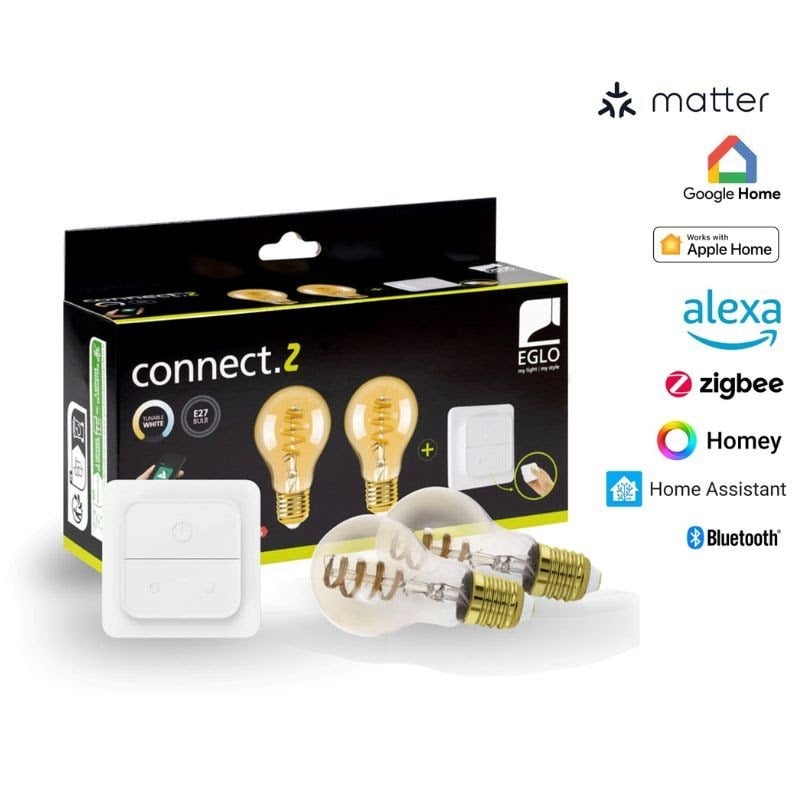 EGLO CONNECT.Z SÆT AFBRYDER + 2 E27 A60 amber SMART pærer M/TUNABLE WHITE