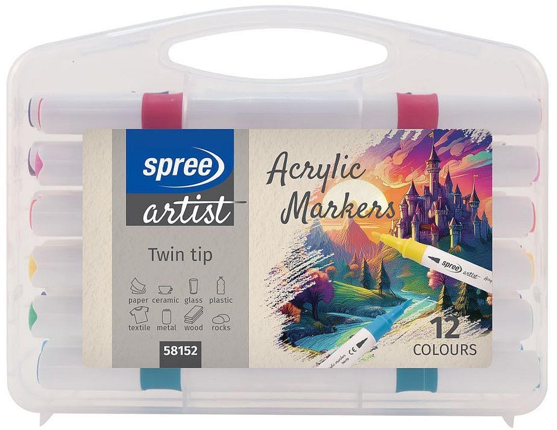SPREE Akryl TWIN MARKER, 12 stk. Hobby Artikler 58152