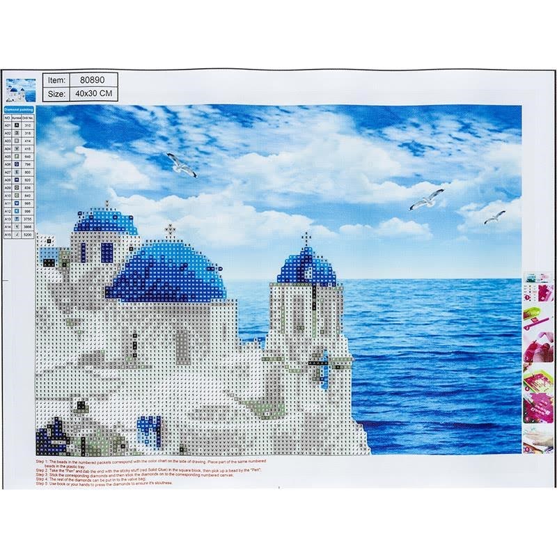CENTRUM Diamond Painting 30*40cm. HUSE OG HAV Hobby Artikler 80890