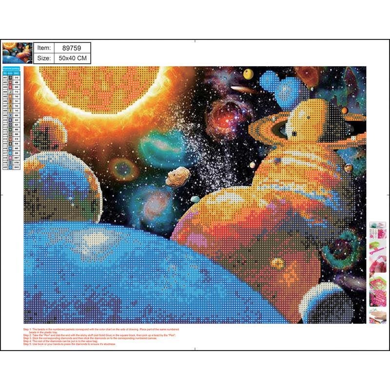 CENTRUM Diamond Painting 40*50cm. SPACE TEMA Hobby Artikler 89759