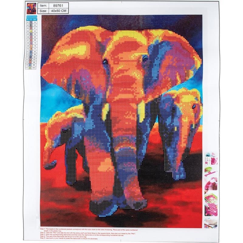 CENTRUM Diamond Painting 40*50cm. ELEFANTER Hobby Artikler 89761