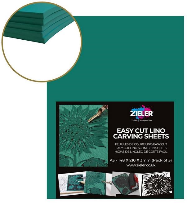 Zieler Linoliums ark A5, 5 stk. Hobby Artikler Z09299354