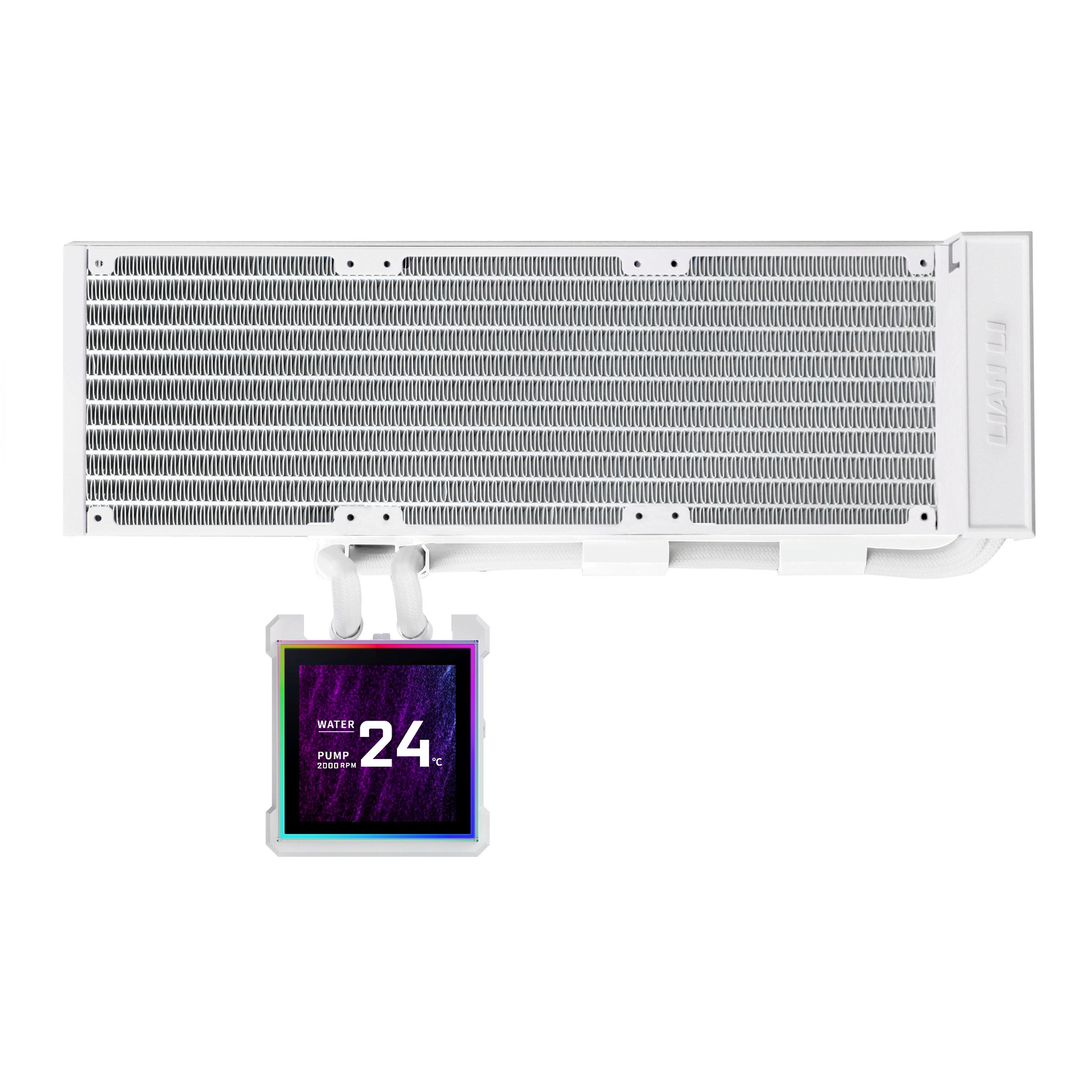 Lian Li Hydroshift II LCD-S 360N fanless - CPU Vandkøling - Max 28 dBA Cpu Køler Hvid med RGB GHS2LCDS36NW