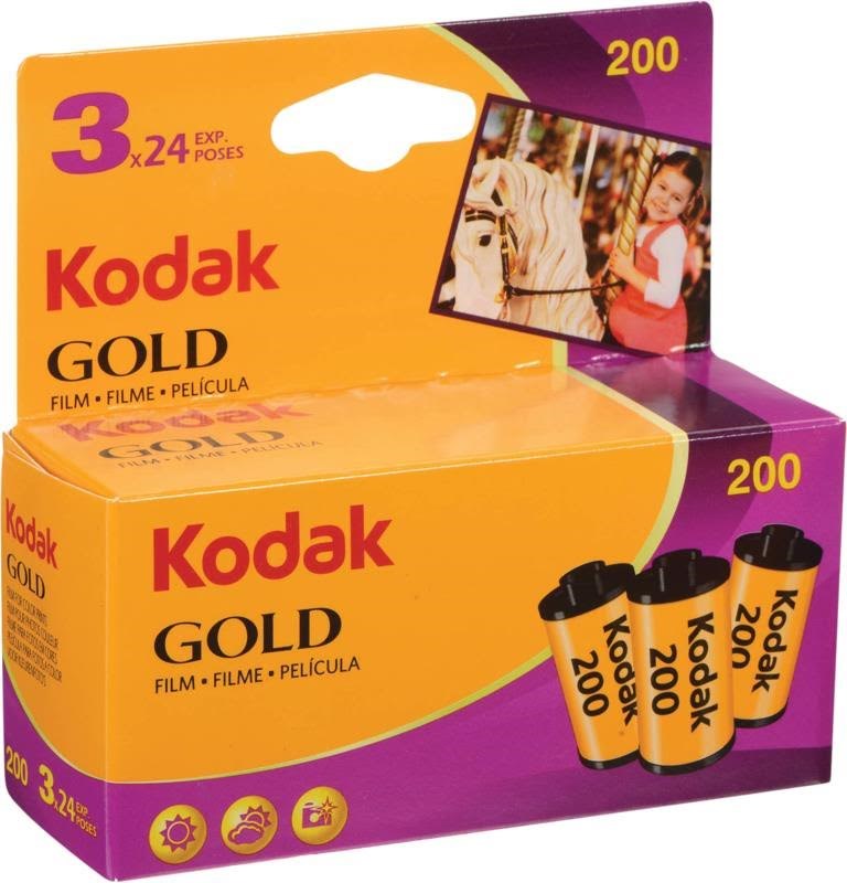 KODAK 135 Gold 200 Carded 24x3 Fotofilm Farvefilm 6033971