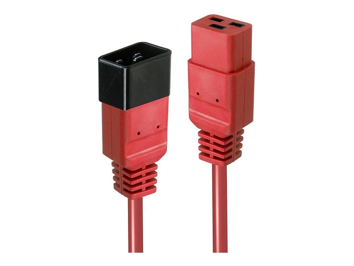 Lindy - power extension cable - IEC 60320 C19 to IEC 60320 C20 - 3 m Strømkabel Rød 30125