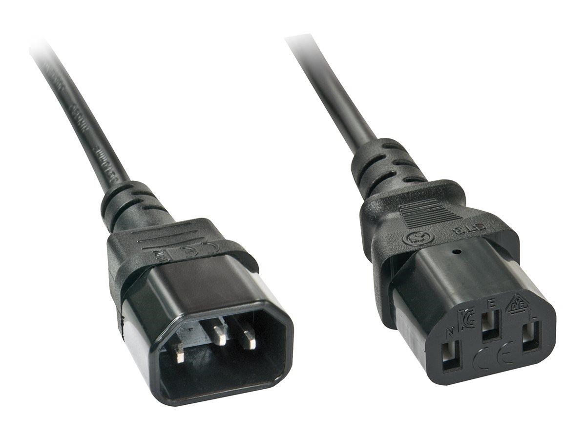 Lindy IEC-Mains Extension Cable - power cable - IEC 60320 C14 to power IEC 60320 C13 - 2 m Strømkabel Sort 30331