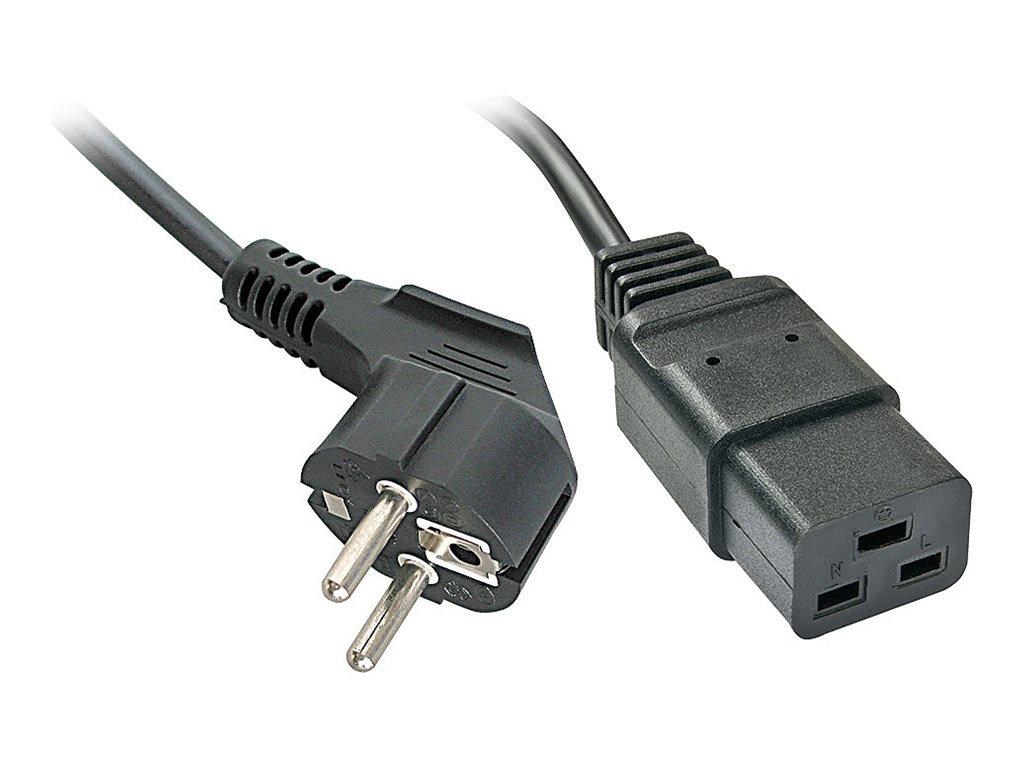 Lindy Schuko to C19 Mains Cable - 2m Strømkabel Sort 30344