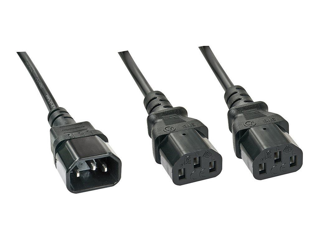 Lindy - power splitter - IEC 60320 C14 to power IEC 60320 C13 - 1 m Strømkabel Sort 30363
