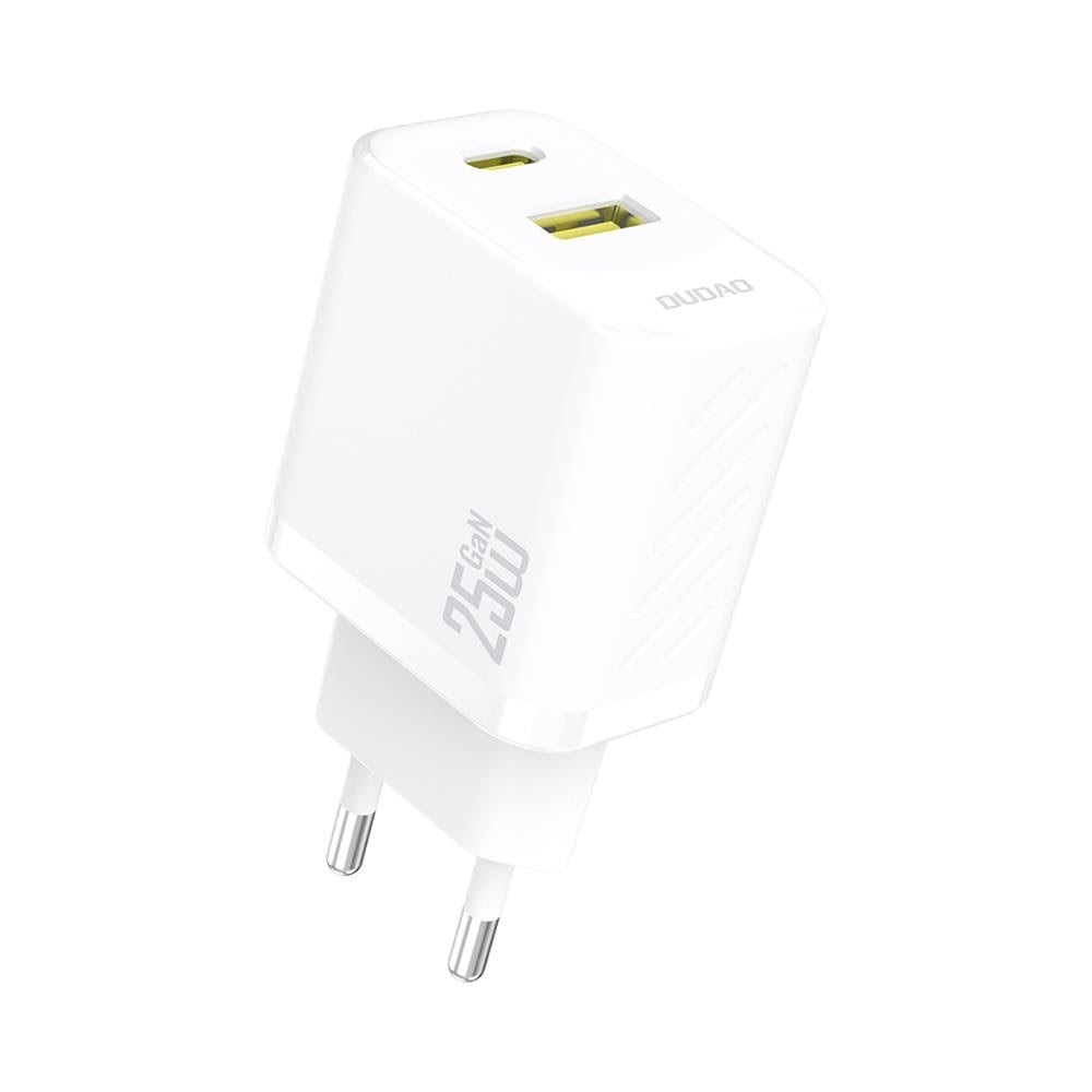 Dudao A26T GaN 25W USB-A USB-C Charger - White Mobil Oplader 6976625334087