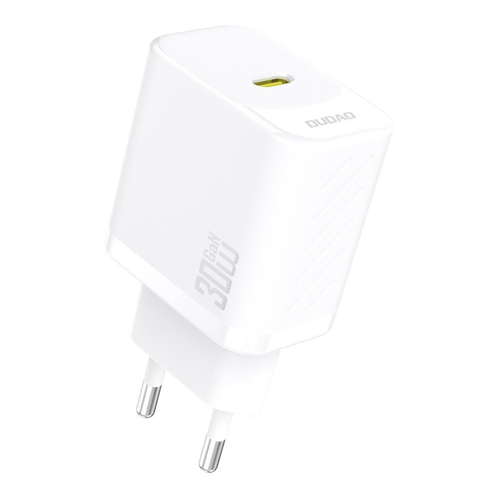 Dudao A27P 30W PD GaN USB-C Wall Charger - White Mobil Oplader 6976625334162