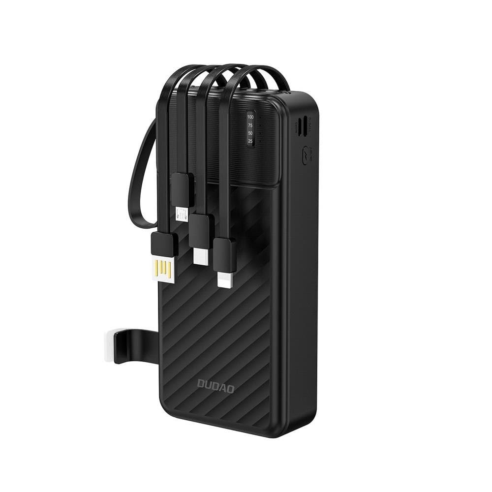 Dudao K11 Pro Powerbank with Built-in Cables - 20000 mAh Powerbank Sort 6977196681877