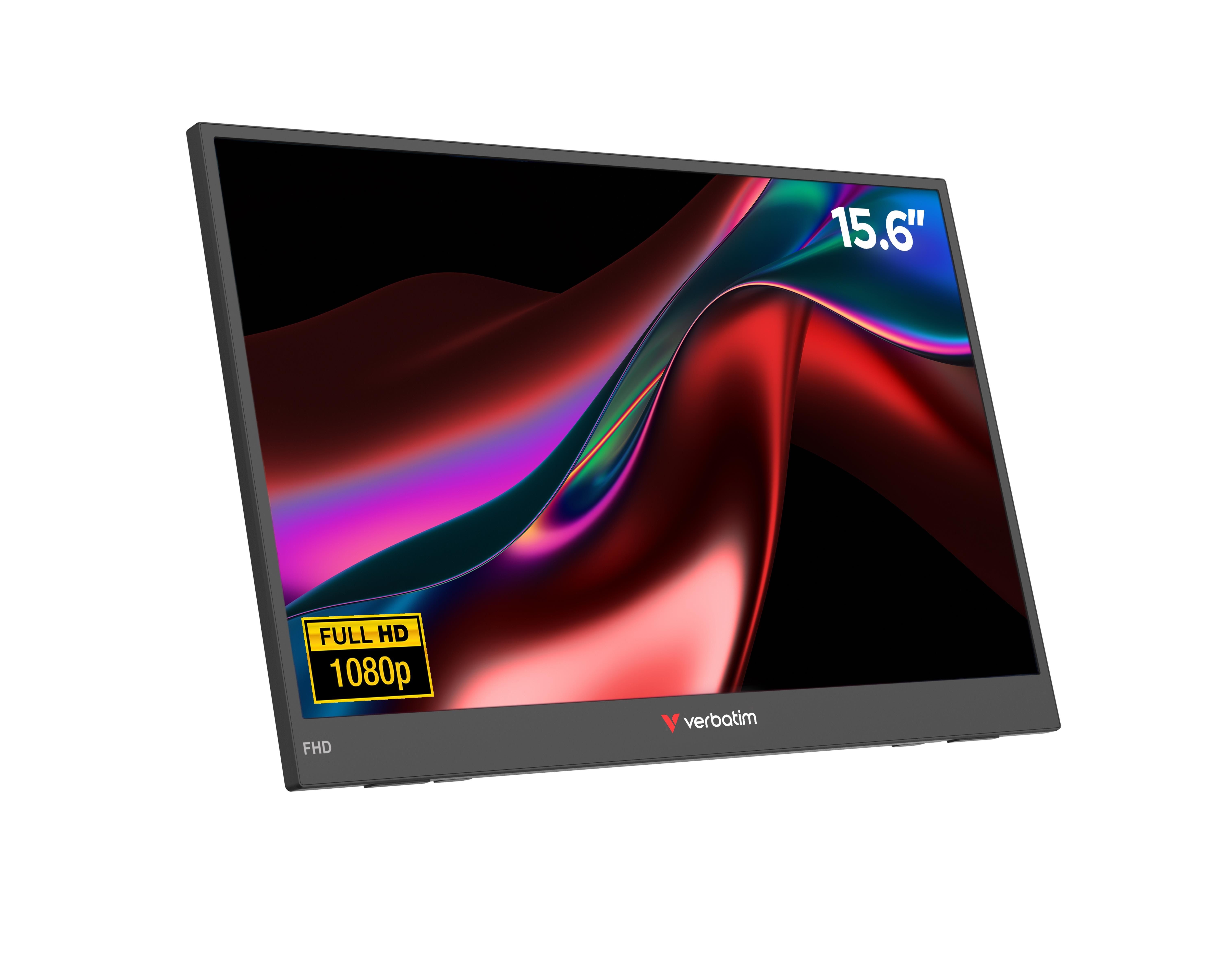 15.6" Verbatim Portable 15.6" FHD Monitor LIGHT Computerskærm Black 32401