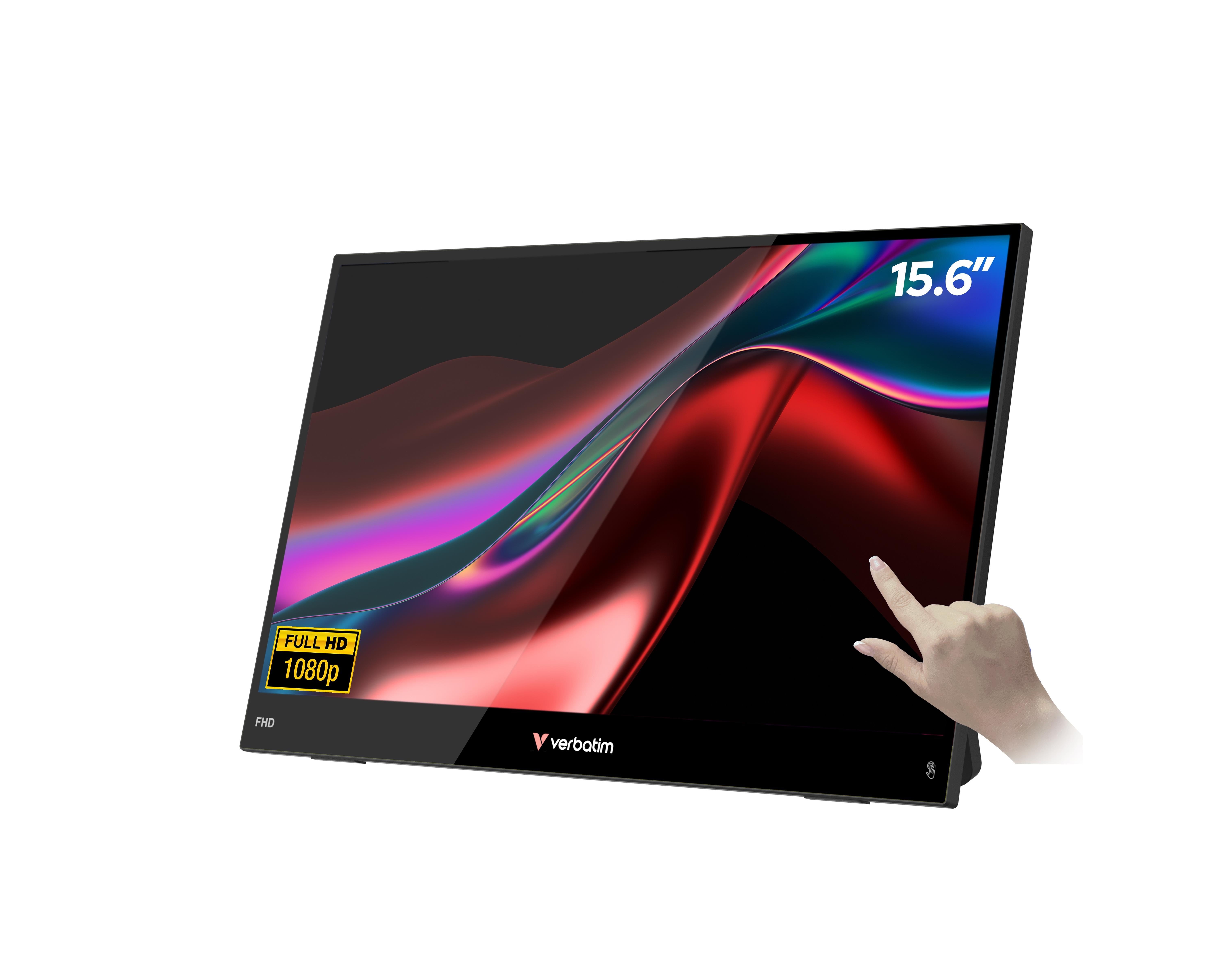 15.6" Verbatim Portable 15.6" FHD Touch Monitor LIGHT Computerskærm Black 32402