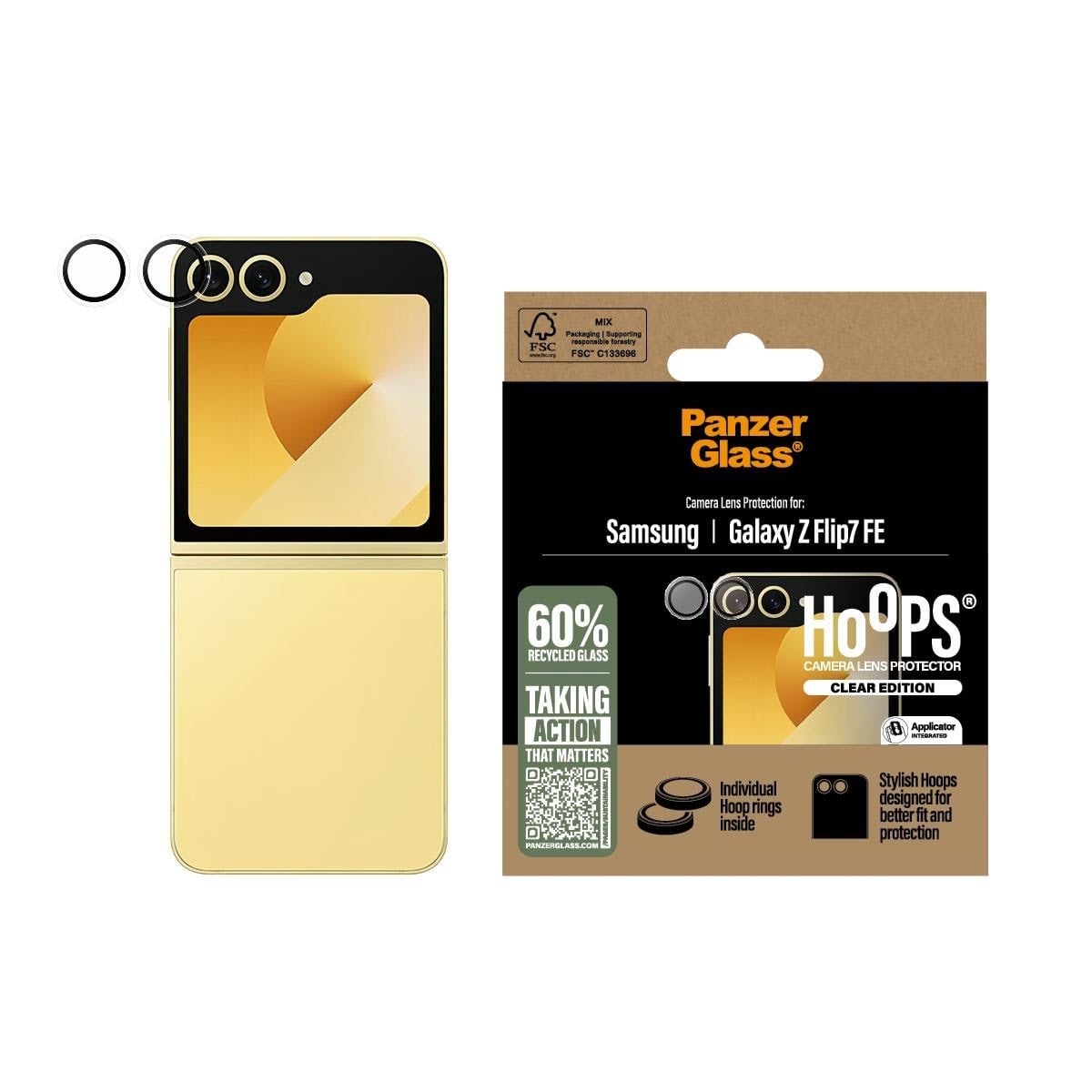 PanzerGlass Hoops Transparent Camera Lens Protector Samsung Galaxy Z Flip7 FE