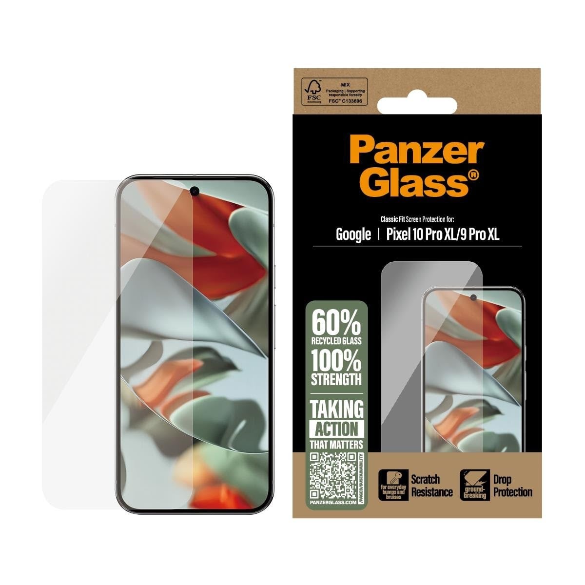PanzerGlass Screen Protector Google Pixel 10 Pro XL | 9 Pro XL | Classic Fit Beskyttelsesglas PG92324