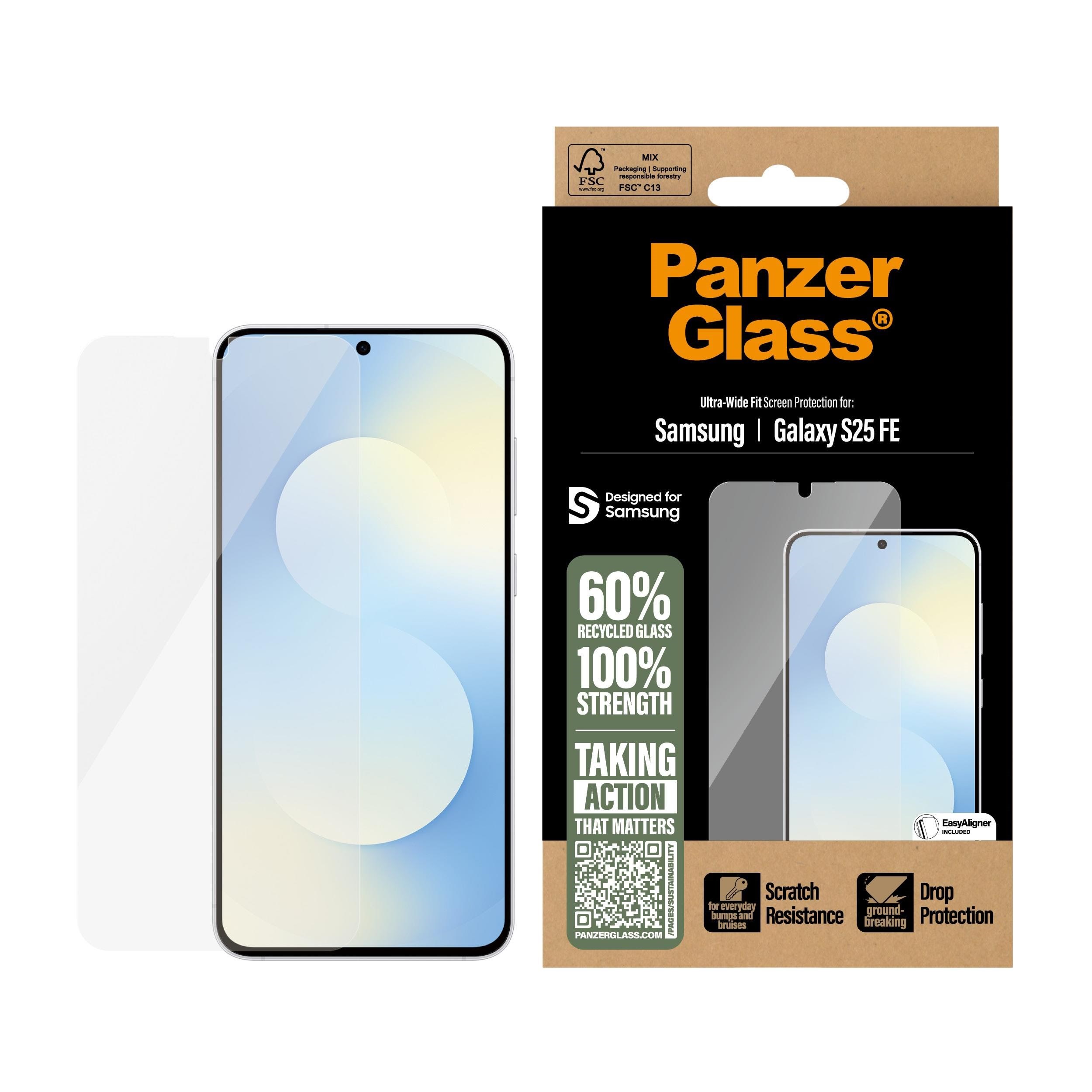 PanzerGlass Screen Protector Samsung Galaxy S25 FE 5G | Ultra-Wide Fit w. EasyAligner