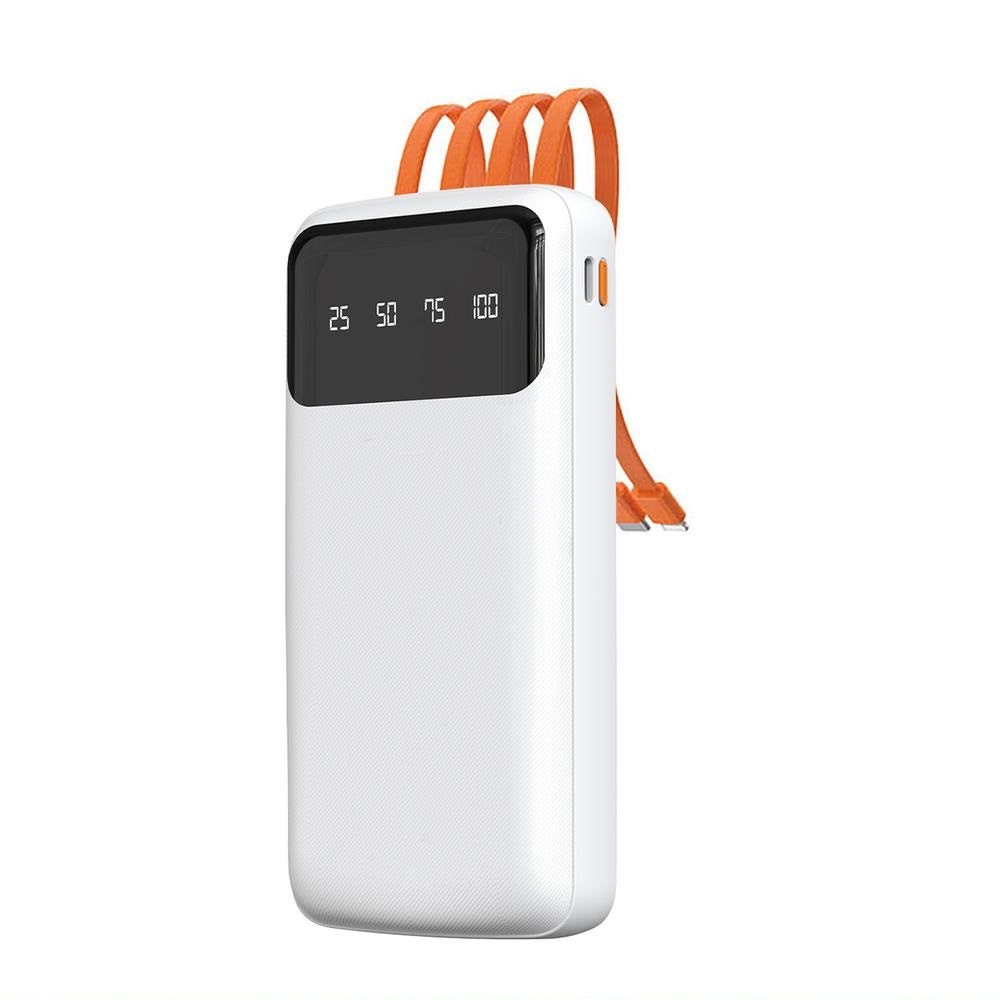 Dudao K6Pro Universal 10000mAh Power Bank with USB Cable USB Type C Lightning white (K6Pro-white) - 10000 mAh