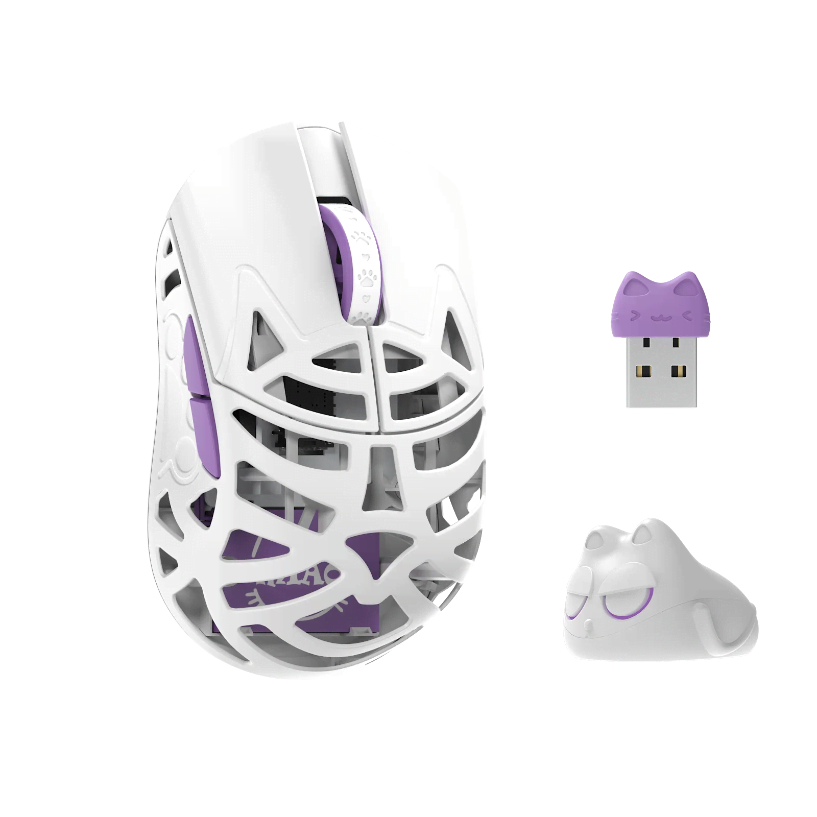 WLMouse Beast Miao (Omron) / Wireless 8K / Magnesium - Gaming Mus - Optisk - 5 knapper - Hvid Mus MIAO-WHITE-O
