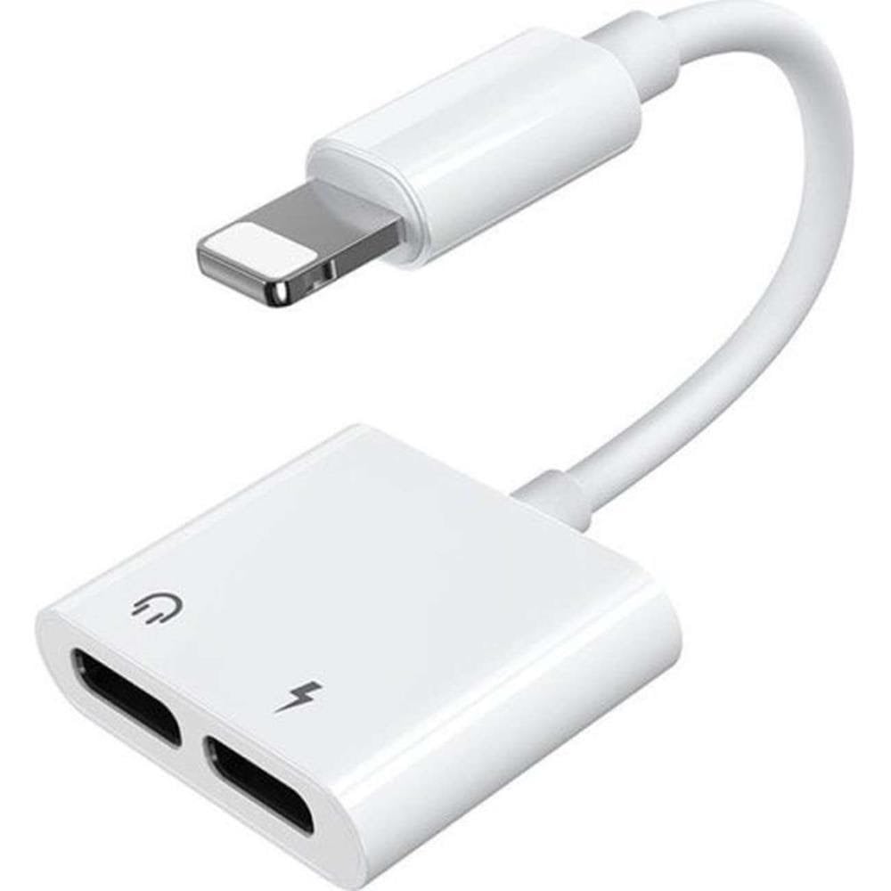 Joyroom S-Y104 headphone Lightning / 2x Lightning adapter - white Usb Kabel Hvid 6956116718985