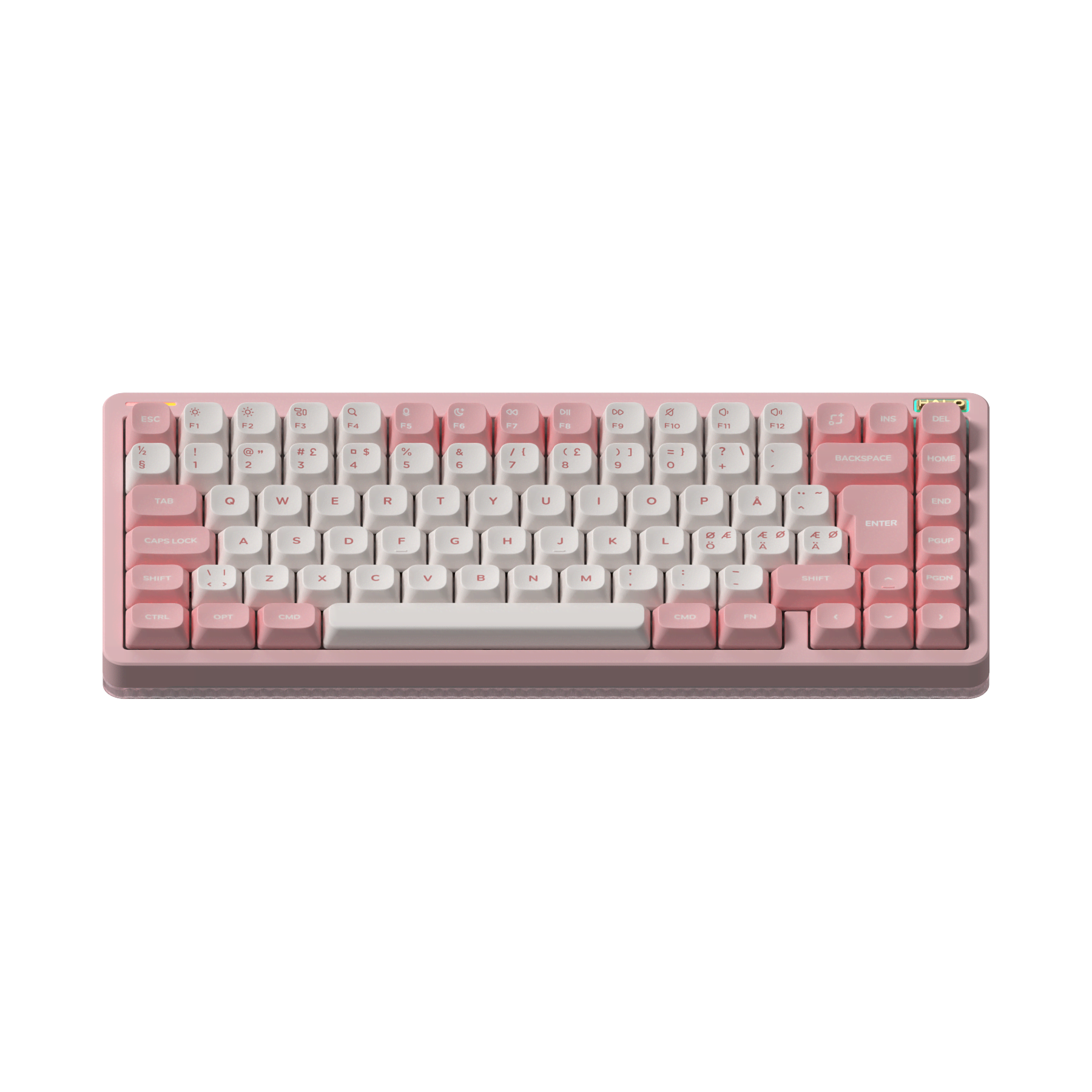 NuPhy Halo75 V2 Sakura Fizz - Lemon - Gaming Tastatur - Uden Numpad - Nordisk - Pink